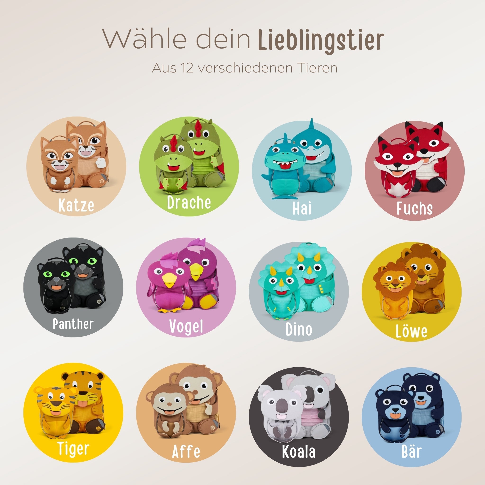 AFFENZAHN Rucksack personalisiert - wunderwunsch