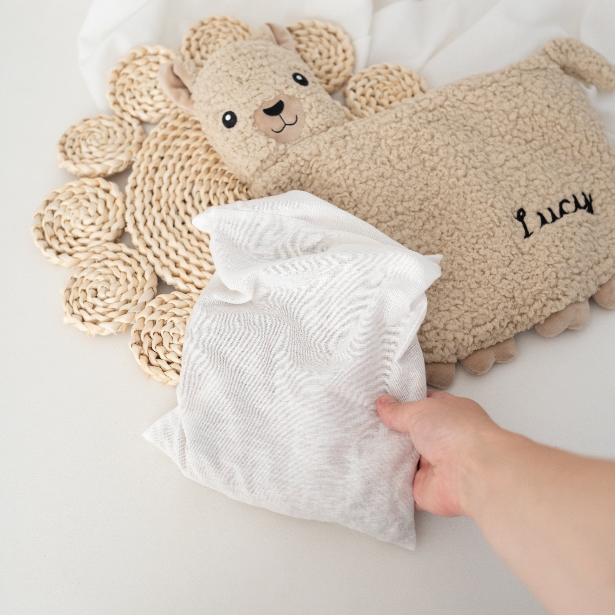 Alpaka Dinkelkissen personalisiert - wunderwunsch