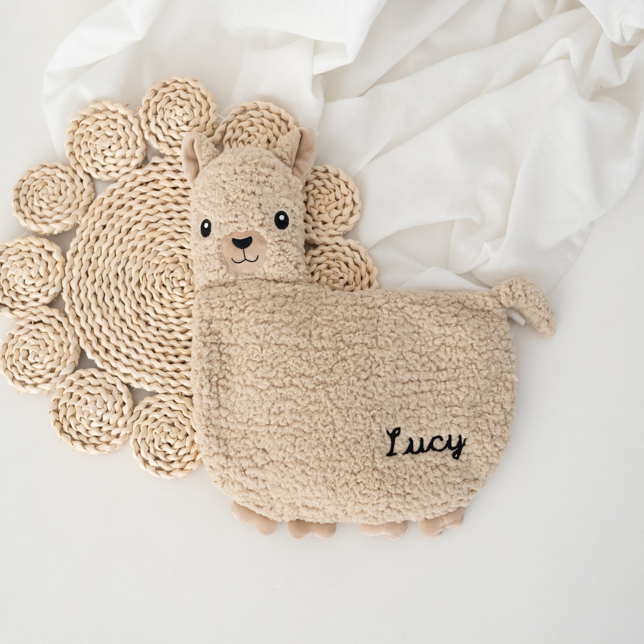 Alpaka Dinkelkissen personalisiert - wunderwunsch