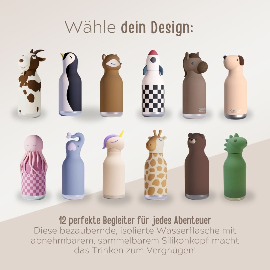 ASOBU Bestie Tier Trinkflasche personalisierbar - wunderwunsch
