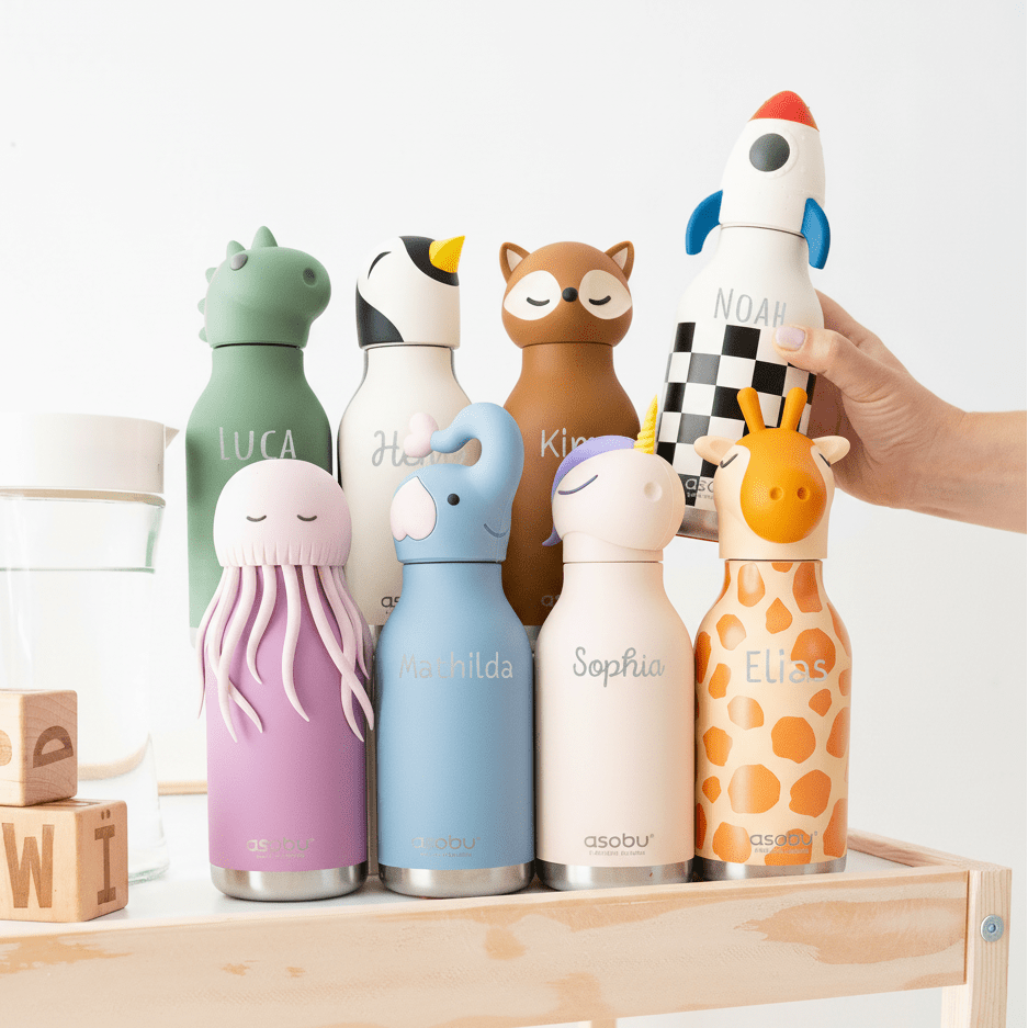 ASOBU Bestie Tier Trinkflasche personalisierbar - wunderwunsch