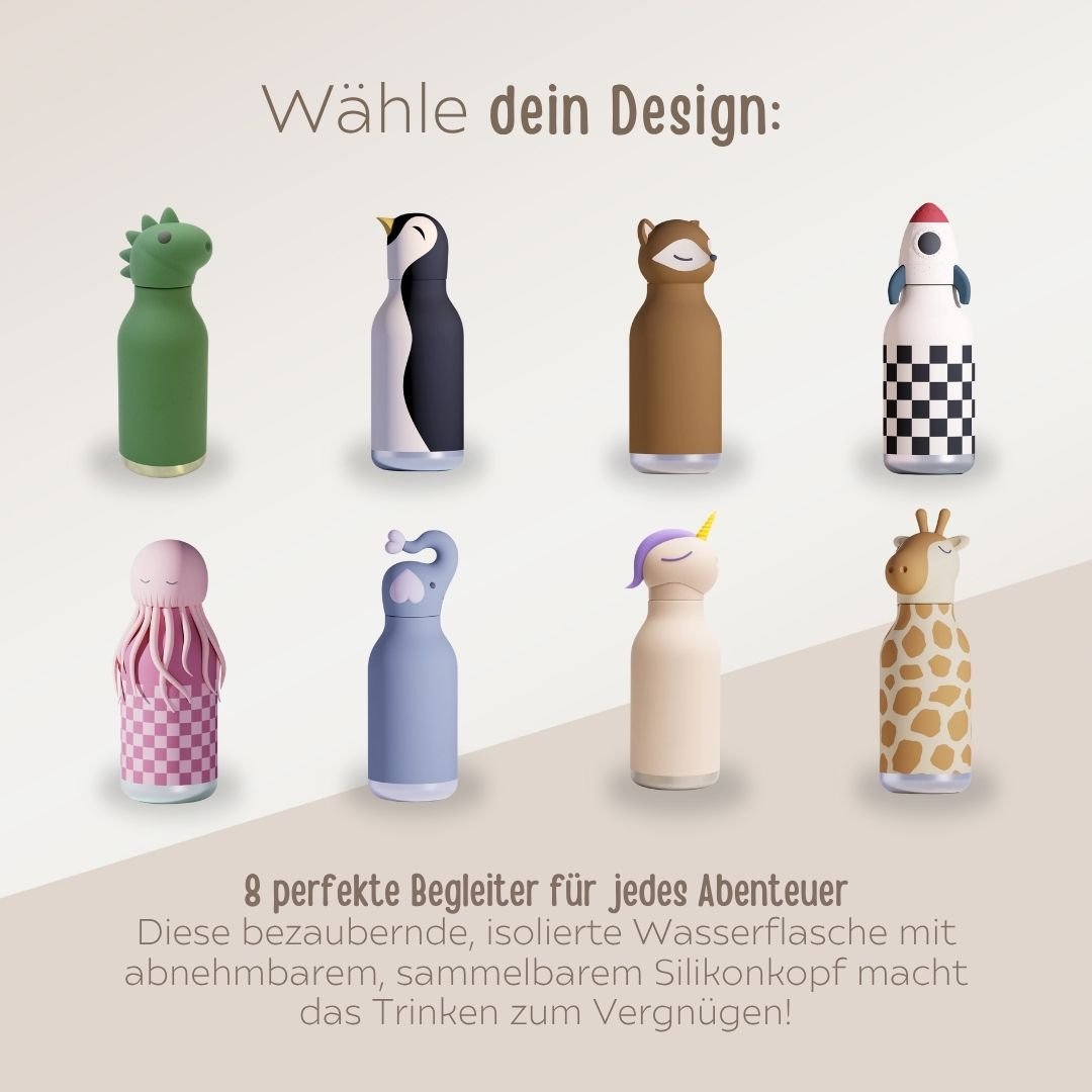ASOBU Bestie Tier Trinkflasche personalisierbar - wunderwunsch