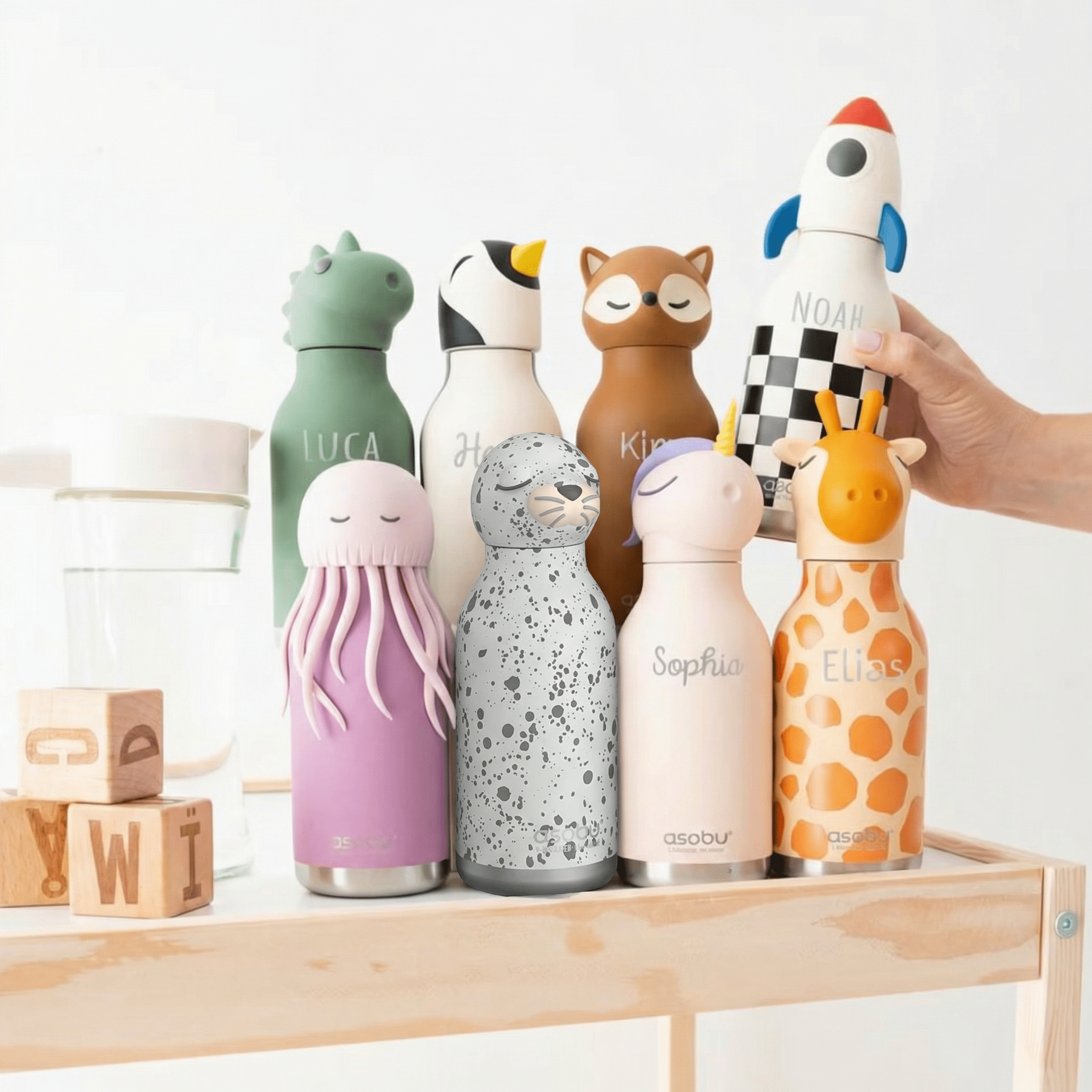 ASOBU Bestie Tier Trinkflasche personalisierbar - wunderwunsch