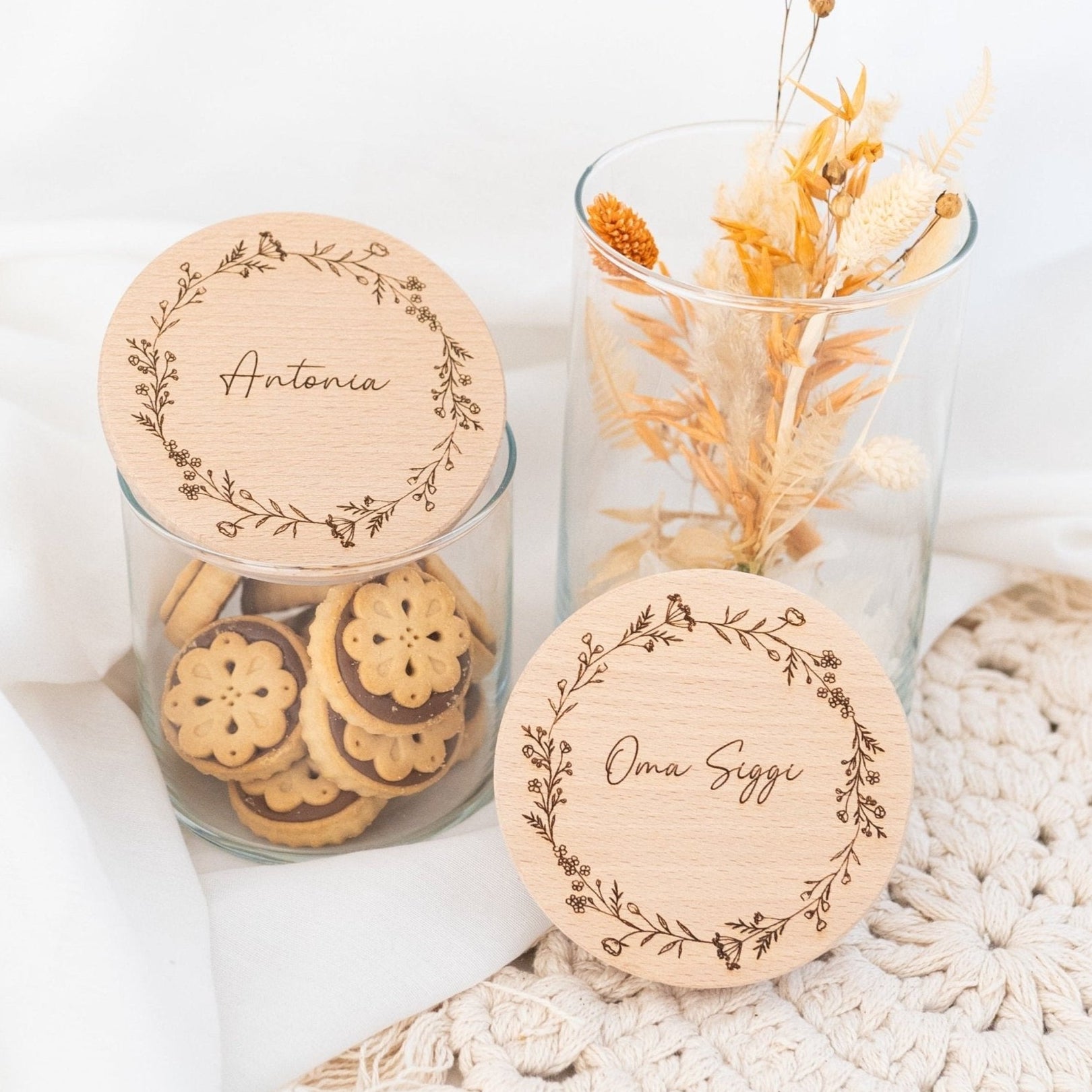 Aufbewahrungsglas "Blumenkranz" - wunderwunsch