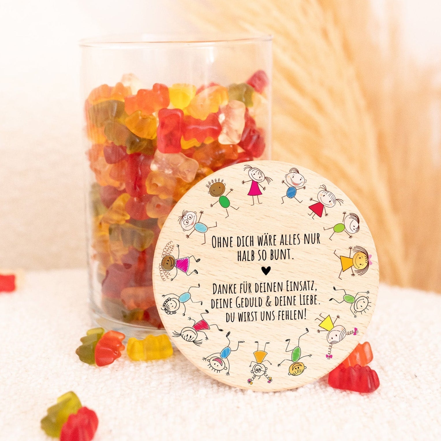 Aufbewahrungsglas "Ohne dich nur halb so bunt" Aquarell - wunderwunsch