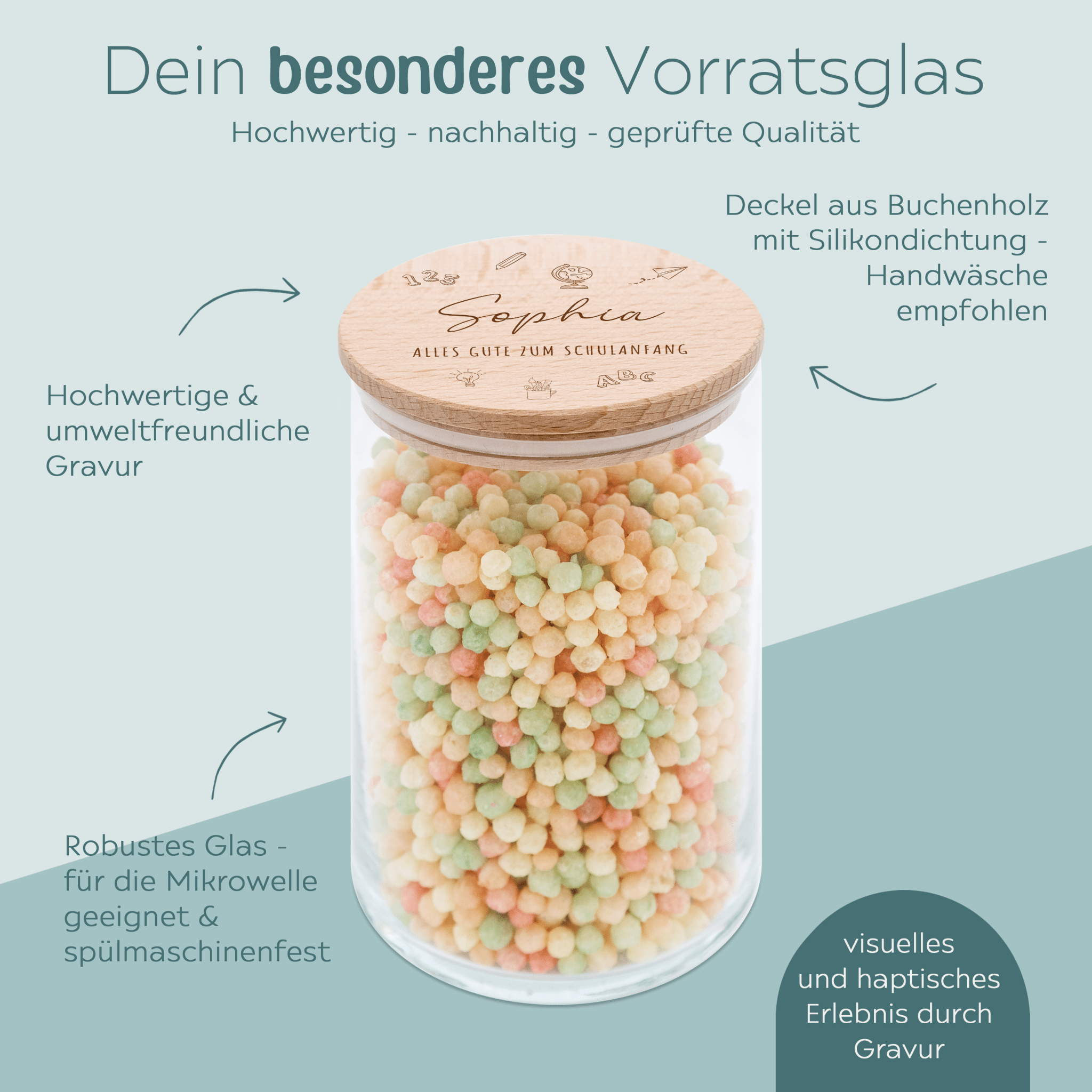 Aufbewahrungsglas "Schulanfang" - wunderwunsch