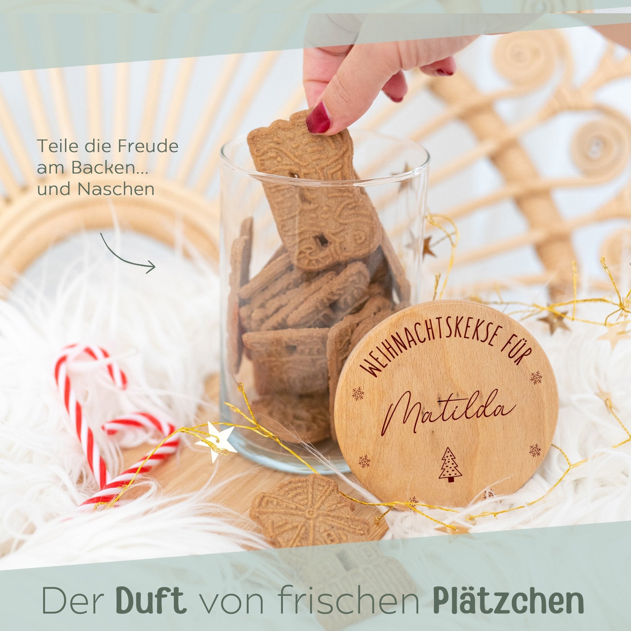 Aufbewahrungsglas "Weihnachtskekse" - wunderwunsch