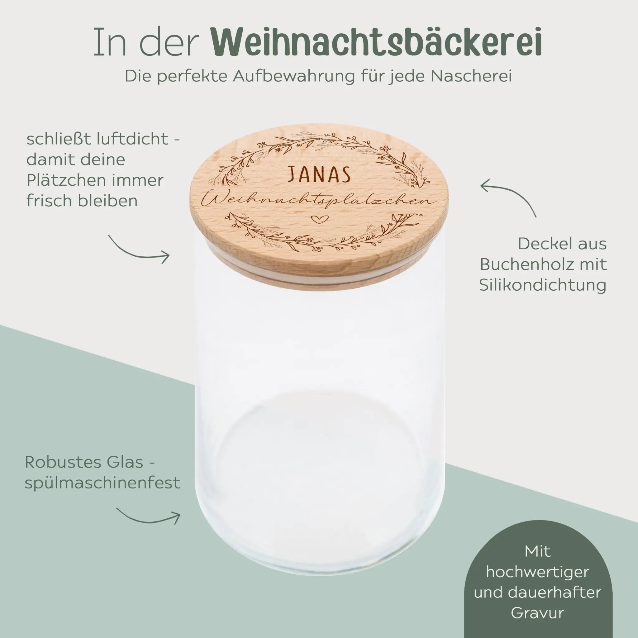 Aufbewahrungsglas "Weihnachtsplätzchen" - wunderwunsch