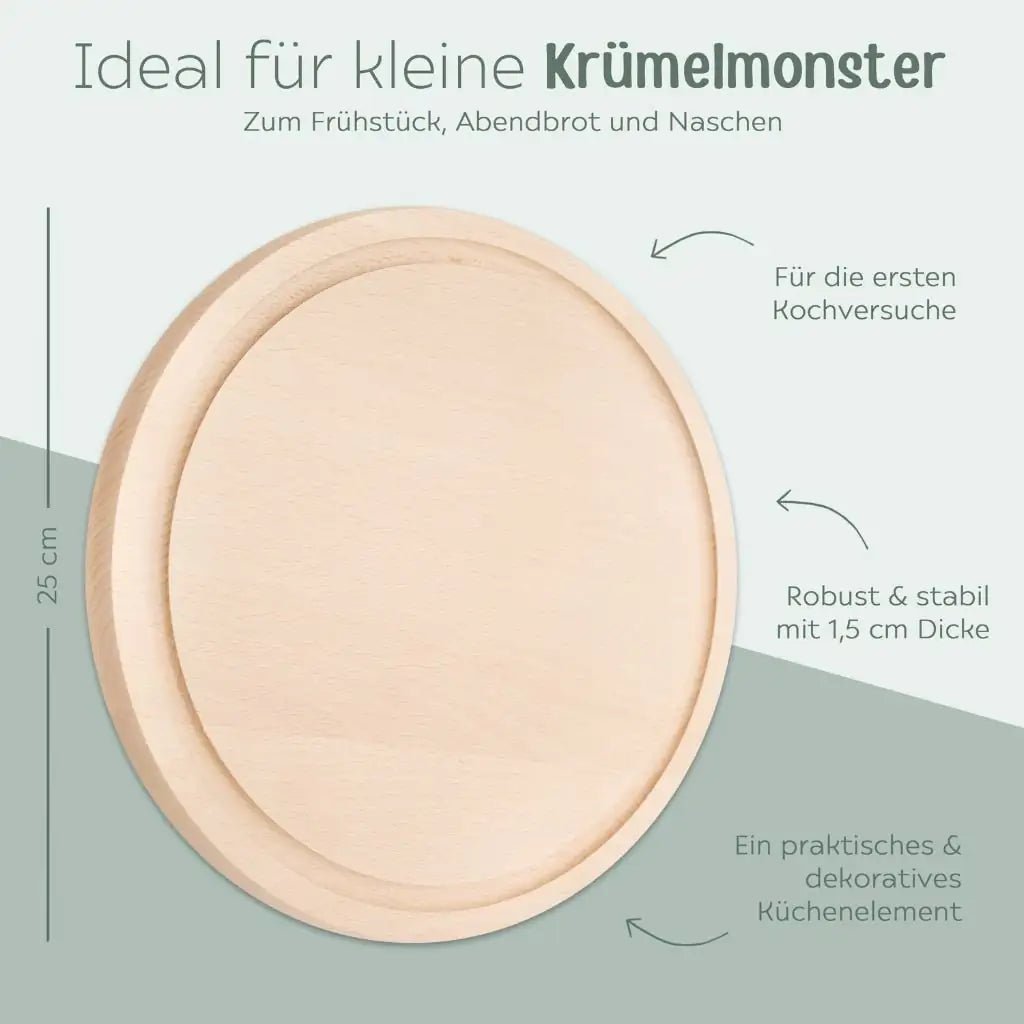 B - WARE Schneidebrett Holz rund - wunderwunsch