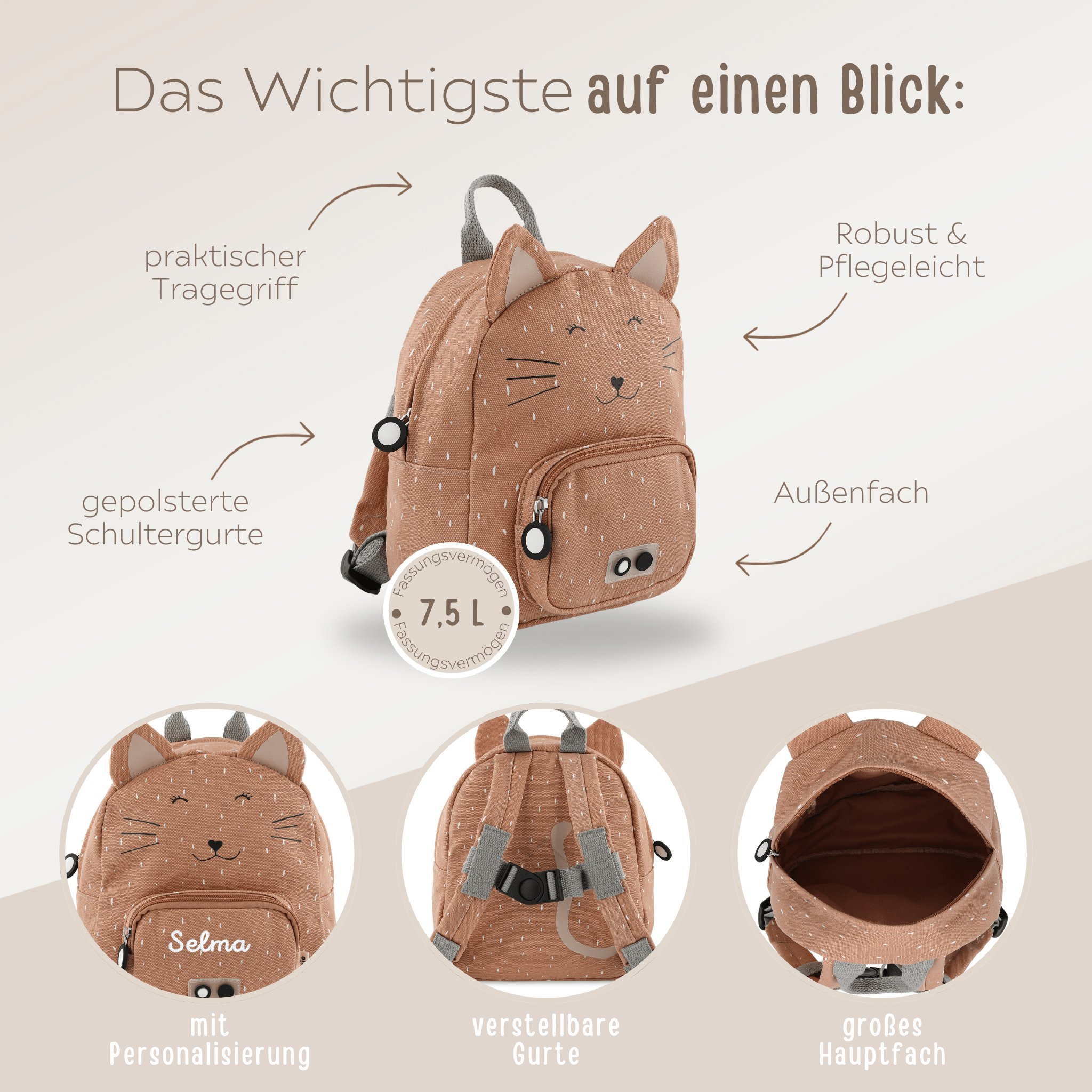 B - WARE TRIXIE Kindergartenrucksack - Hase - wunderwunsch