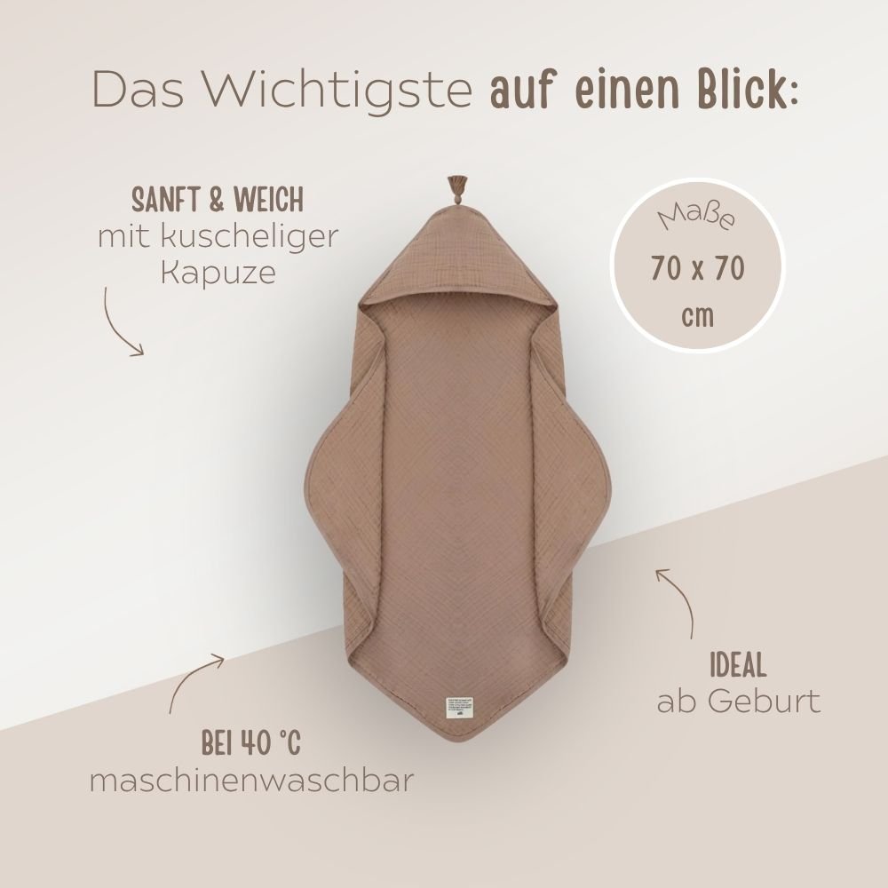 BABY BELLO Kapuzenhandtuch personalisierbar - wunderwunsch