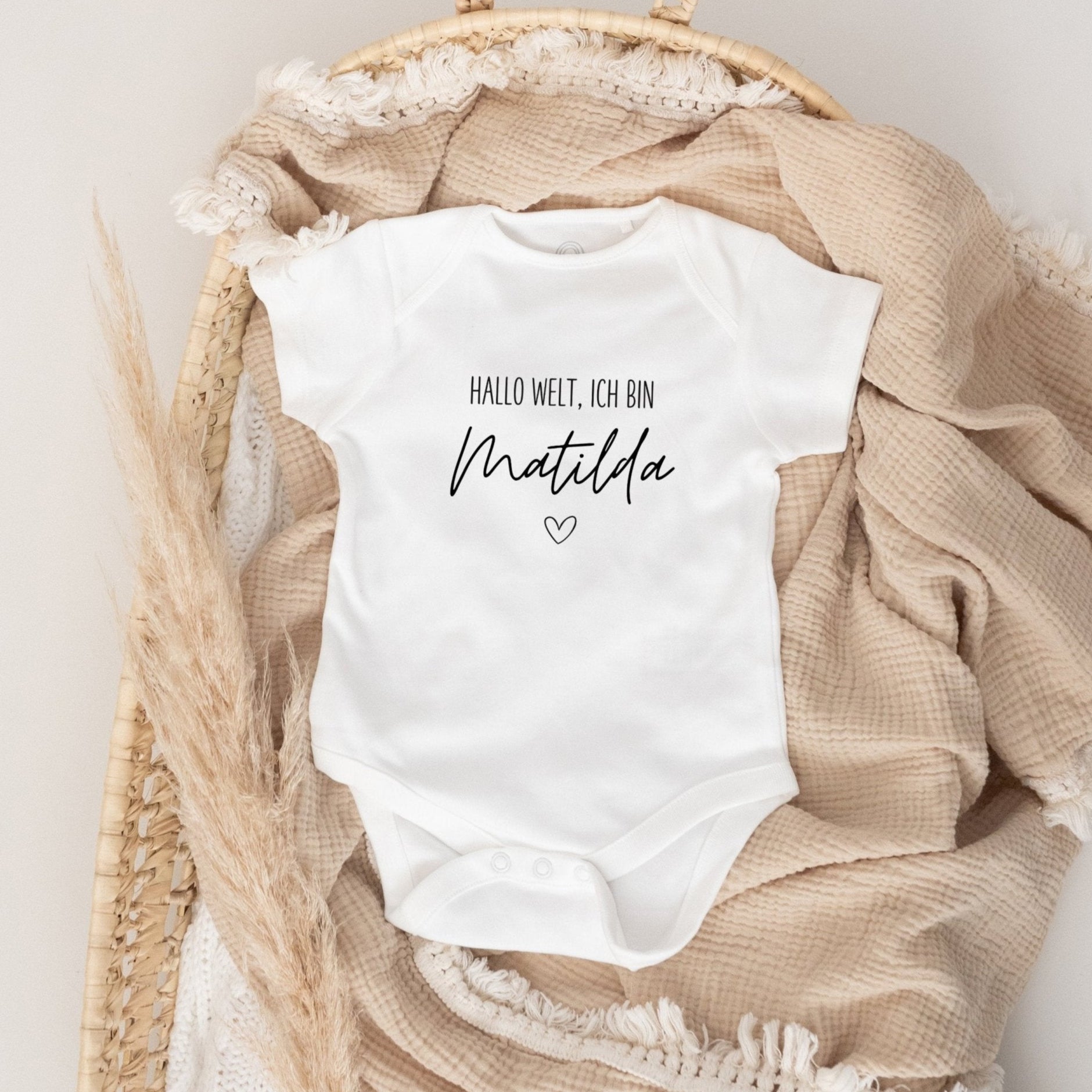 Baby Body "Hallo Welt" personalisiert - wunderwunsch