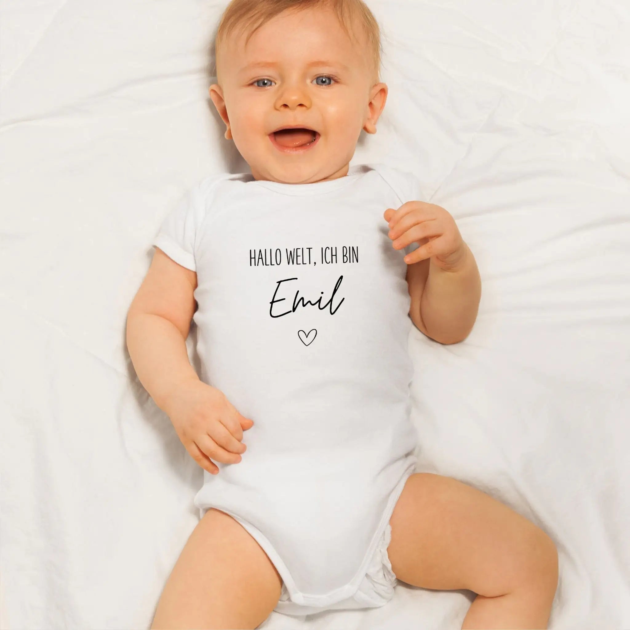 Baby Body "Hallo Welt" personalisiert - wunderwunsch