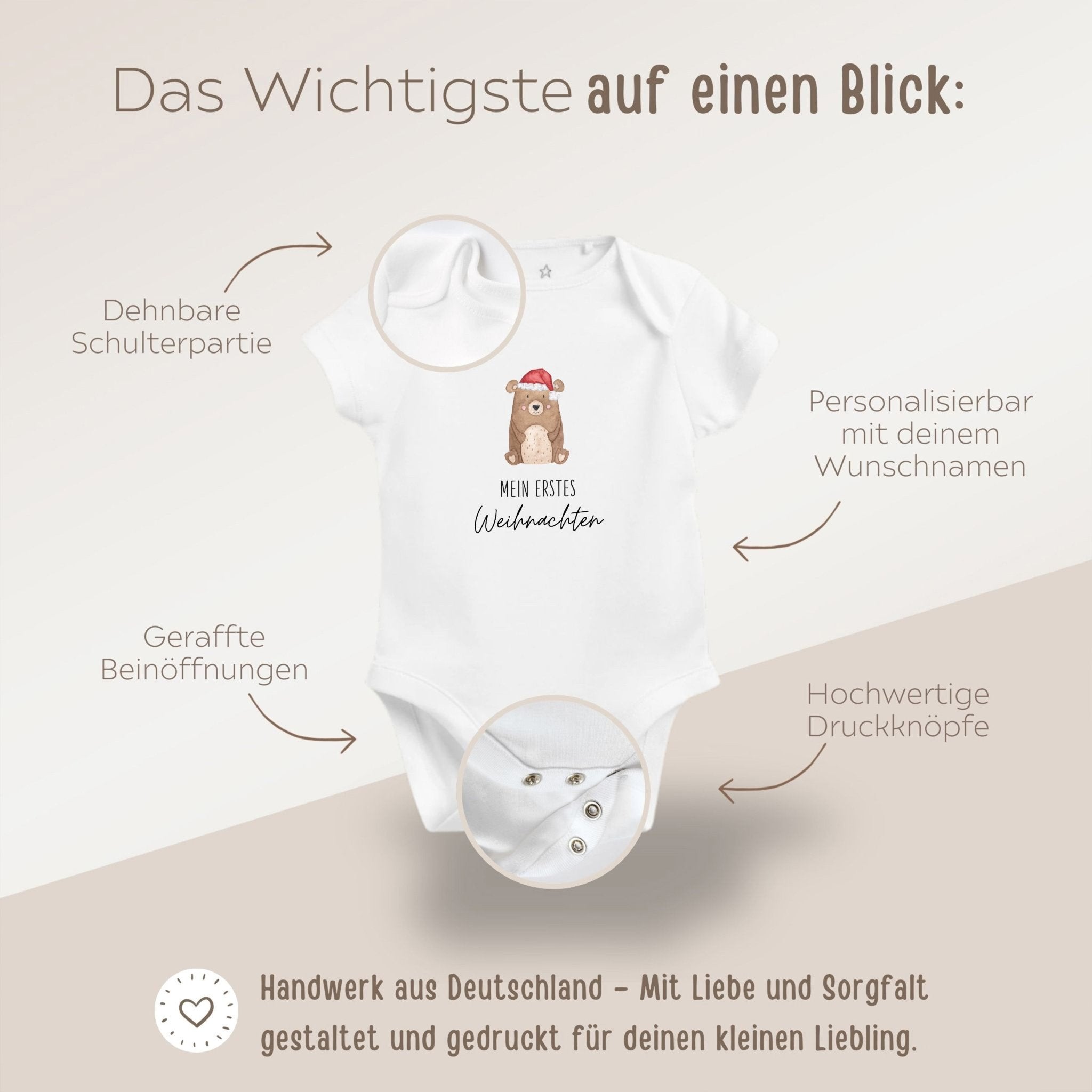 Baby Body "Mein erstes Weihnachten" Bär - wunderwunsch