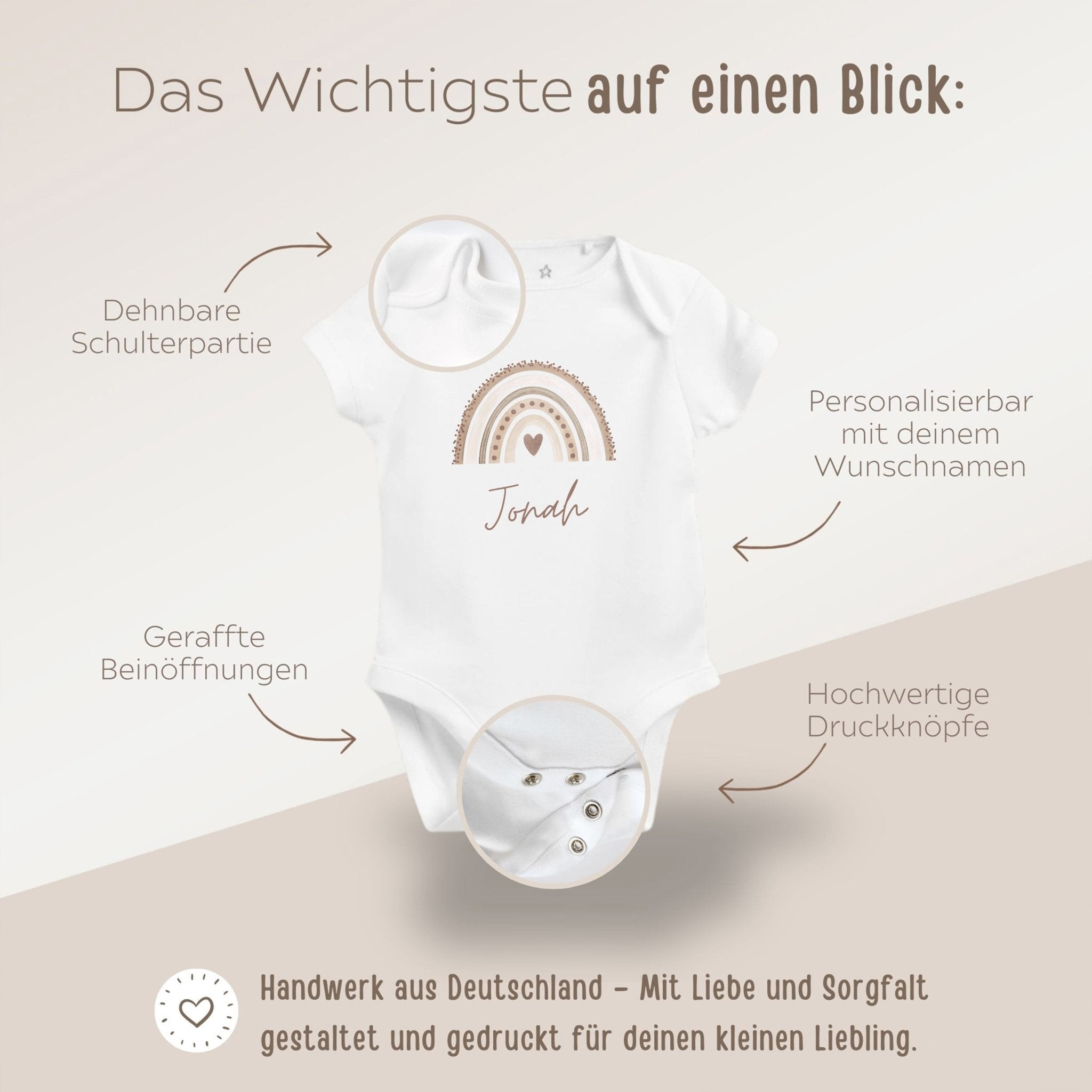 Baby Body "Regenbogen" personalisiert - wunderwunsch
