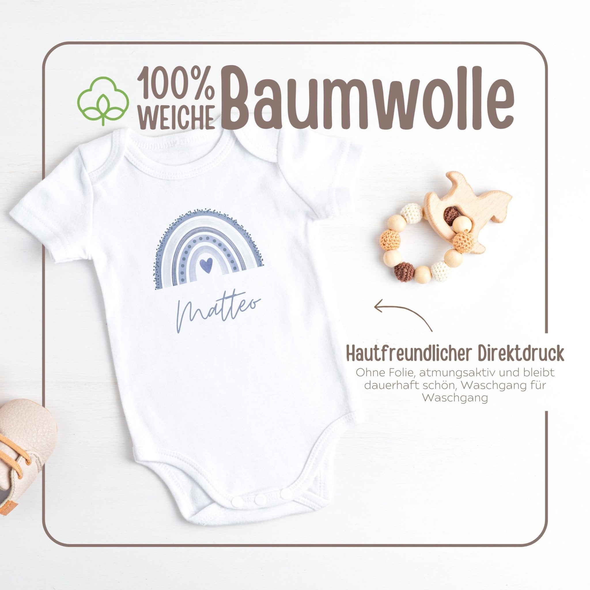 Baby Body "Regenbogen" personalisiert - wunderwunsch