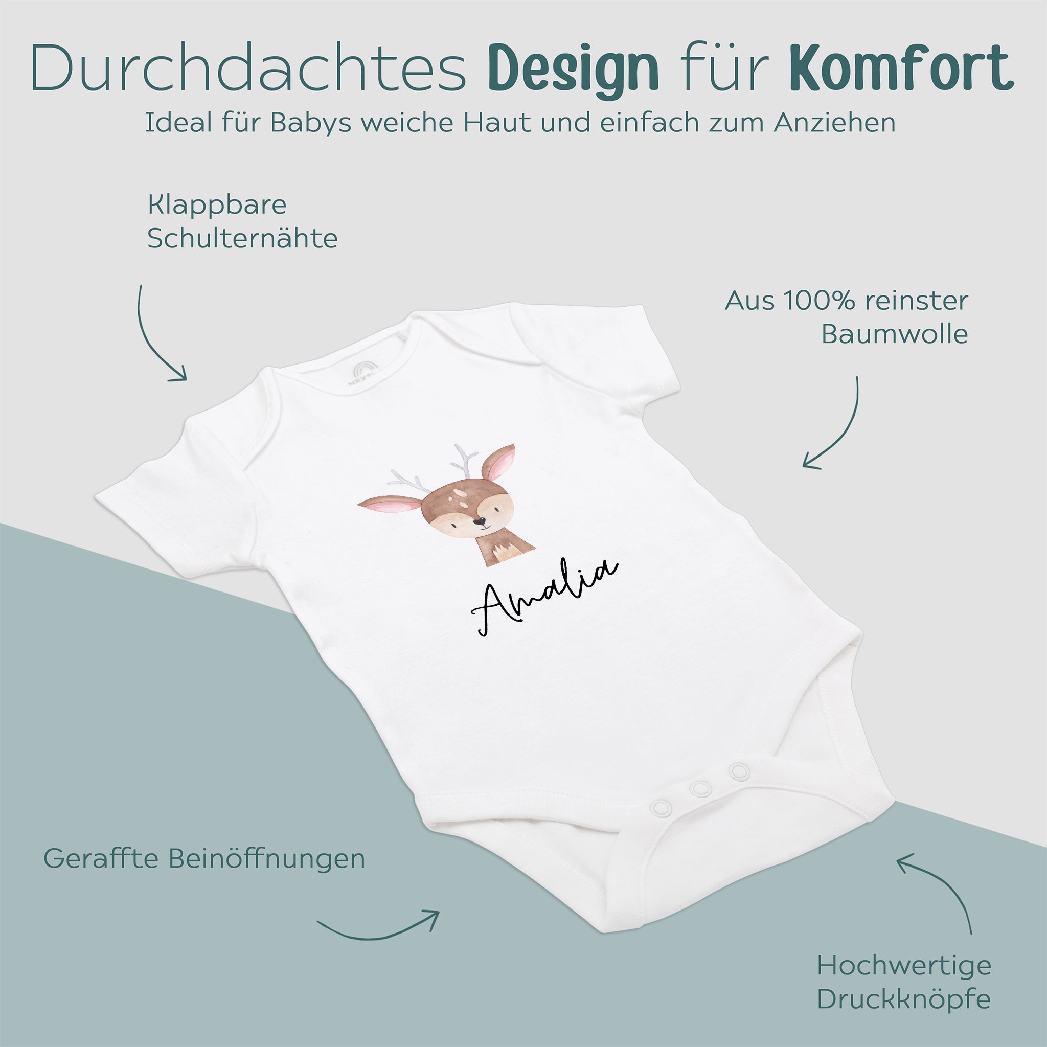 Baby Body "Tier" personalisiert - wunderwunsch