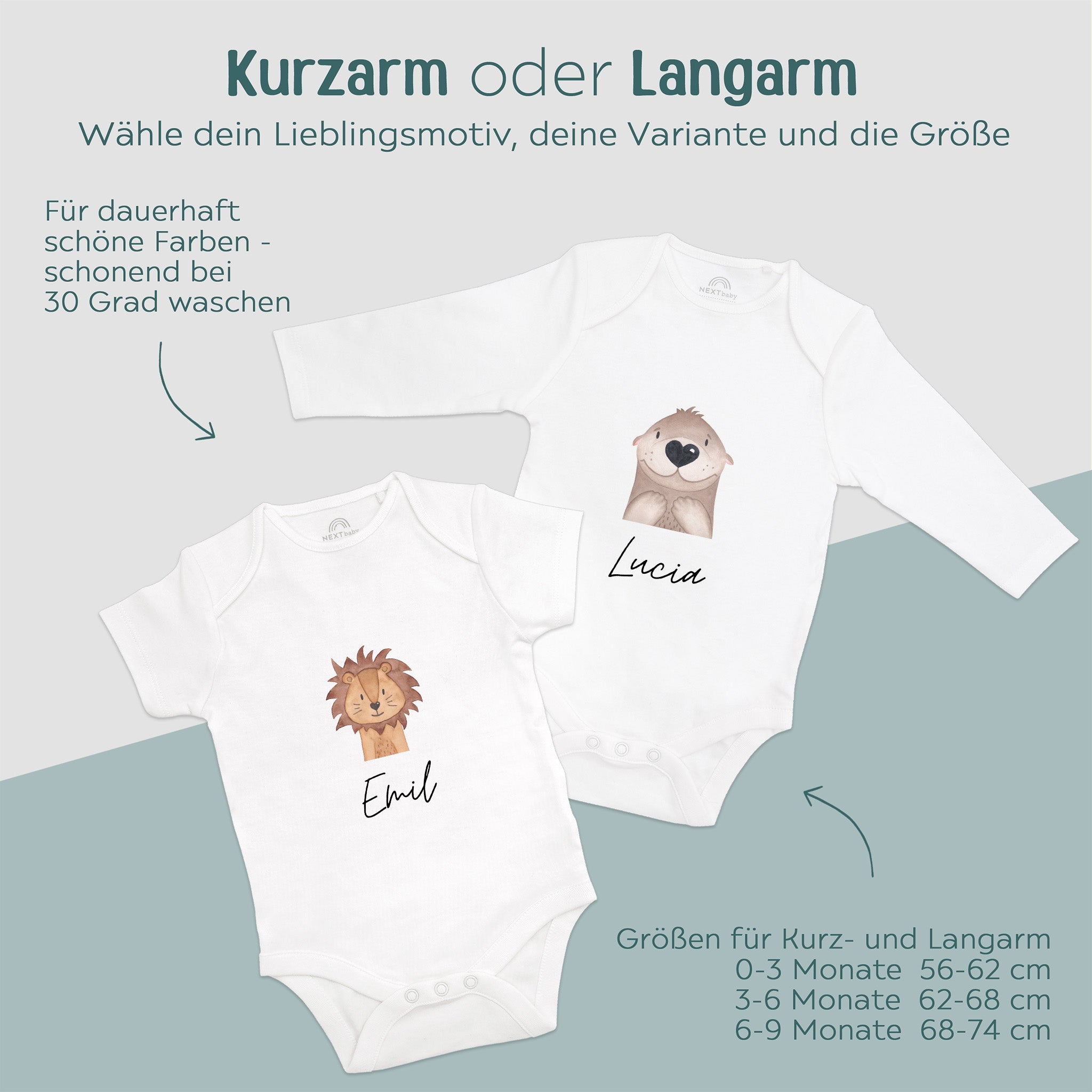 Baby Body "Tier" personalisiert - wunderwunsch
