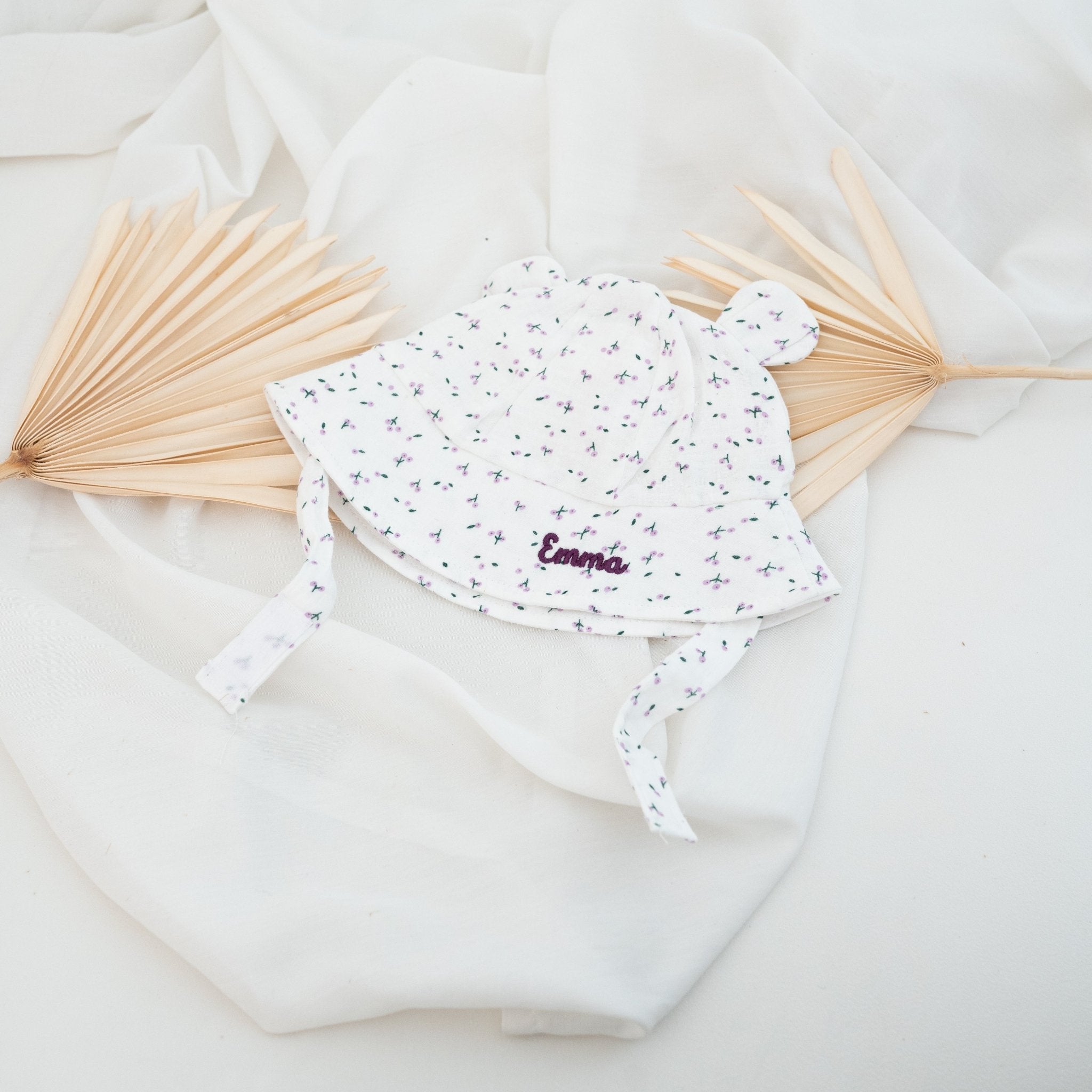 Babyhut mit Teddyohren personalisiert - wunderwunsch