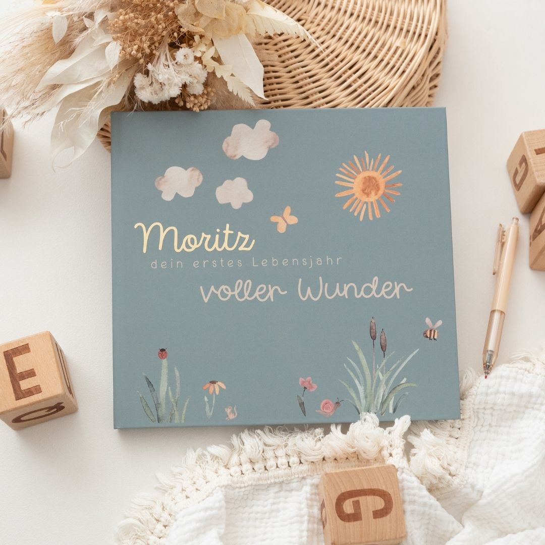 Babytagebuch „Mein erstes Lebensjahr“ personalisierbar - wunderwunsch