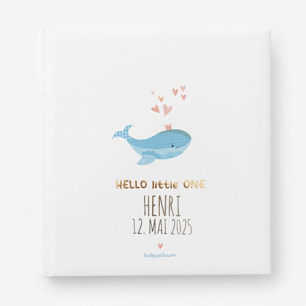 Babytagebuch personalisiert - Wal „Hello little One“ - wunderwunsch