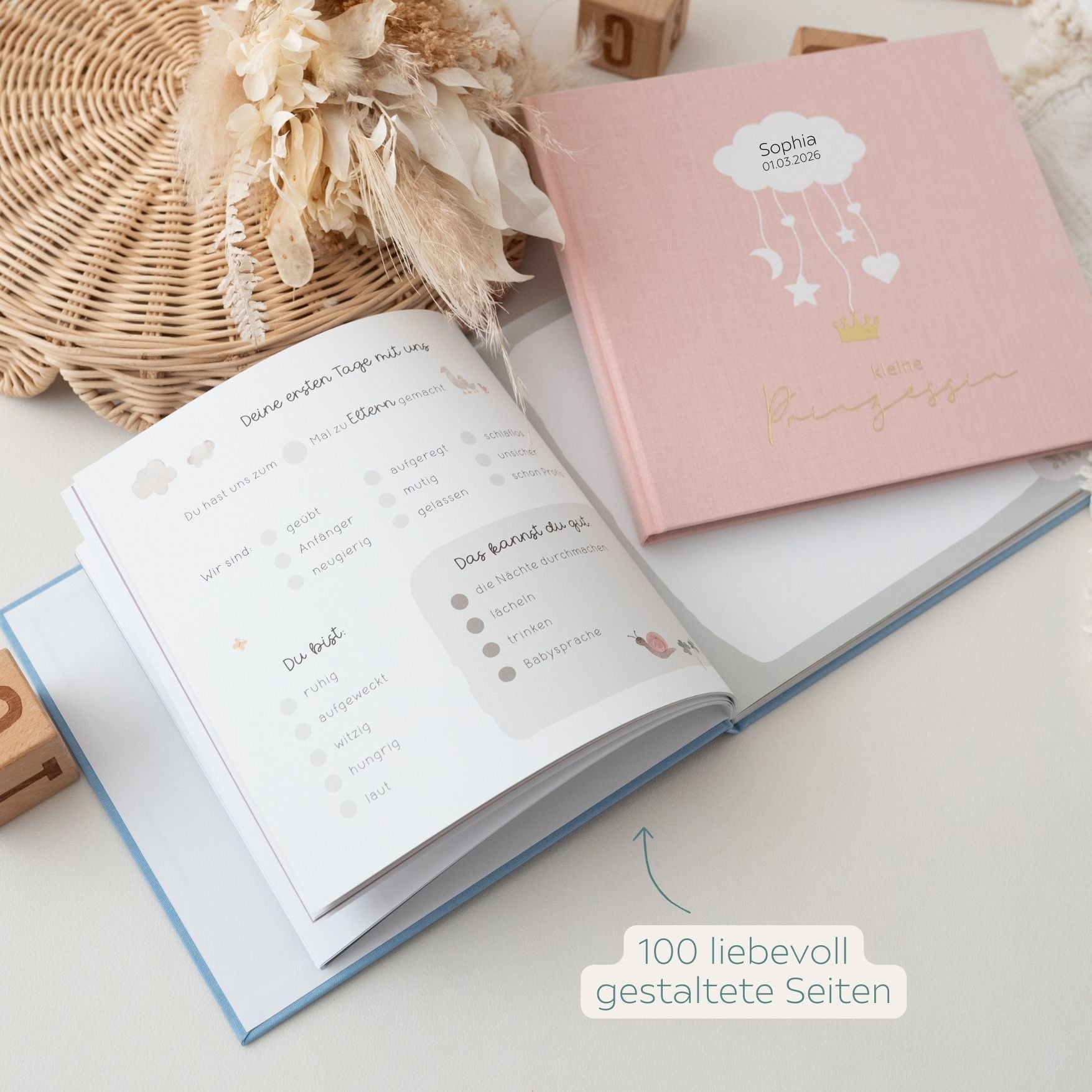 Babytagebuch „Wolke“ personalisierbar - wunderwunsch