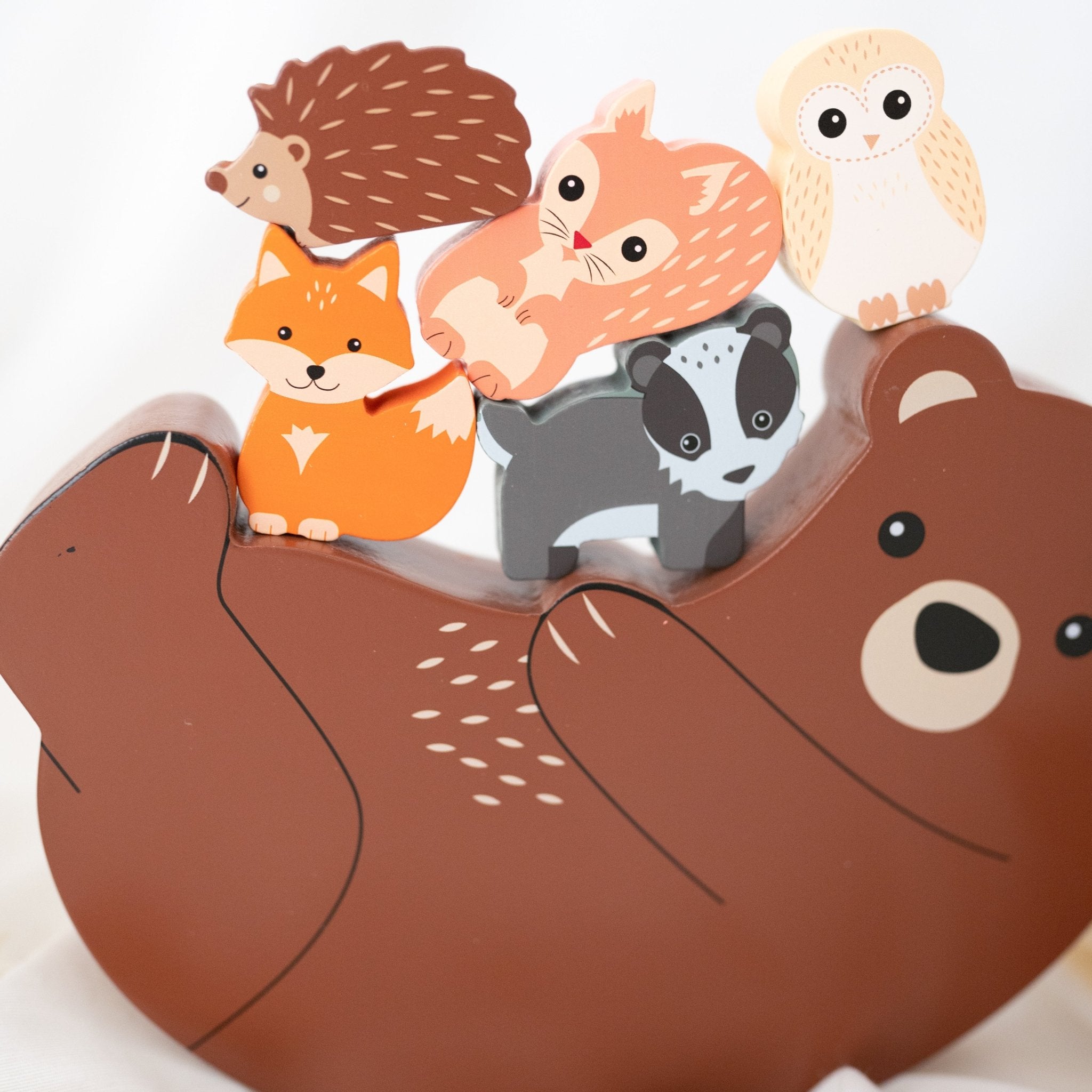 Balancierspiel Bär mit Waldtieren personalisierbar - wunderwunsch
