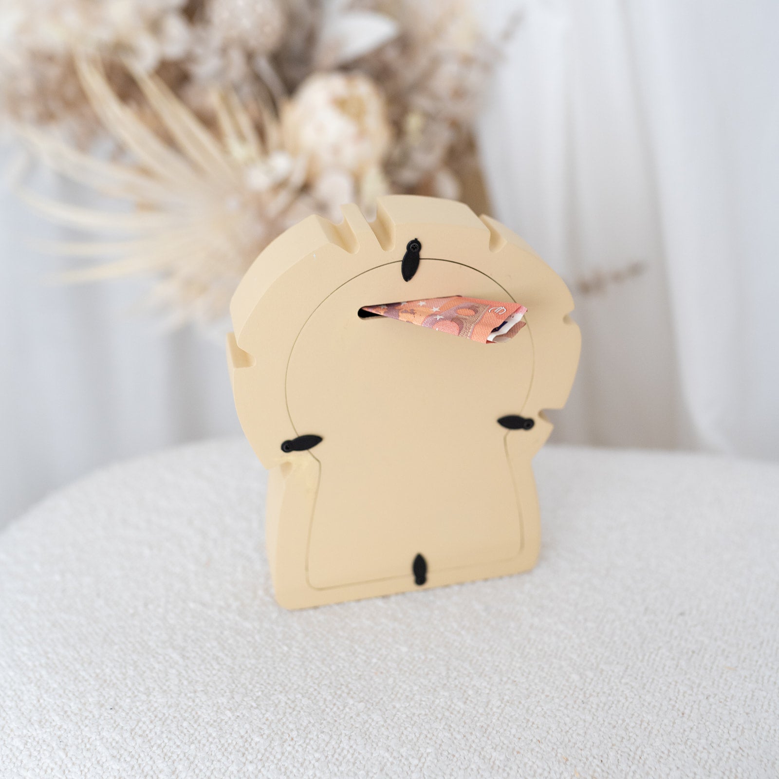 BAMBINO Spardose Holz mit Wunschnamen - Löwe - wunderwunsch