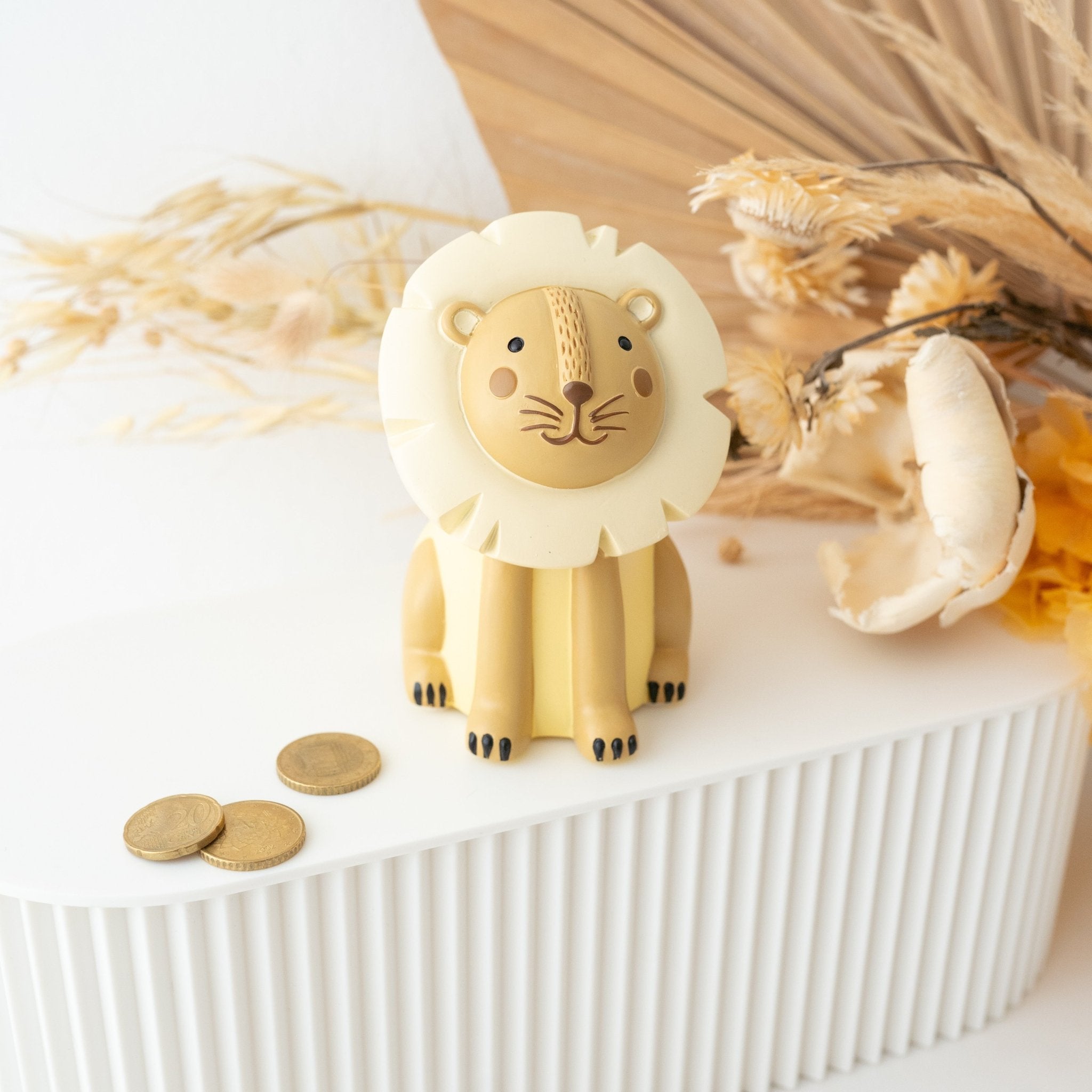 BAMBINO Spardose Resin Löwe, Elefant, Zebra - personalisierbar - wunderwunsch