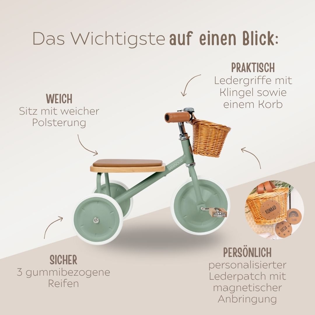 BANWOOD Dreirad mit Patch personalisierbar - wunderwunsch