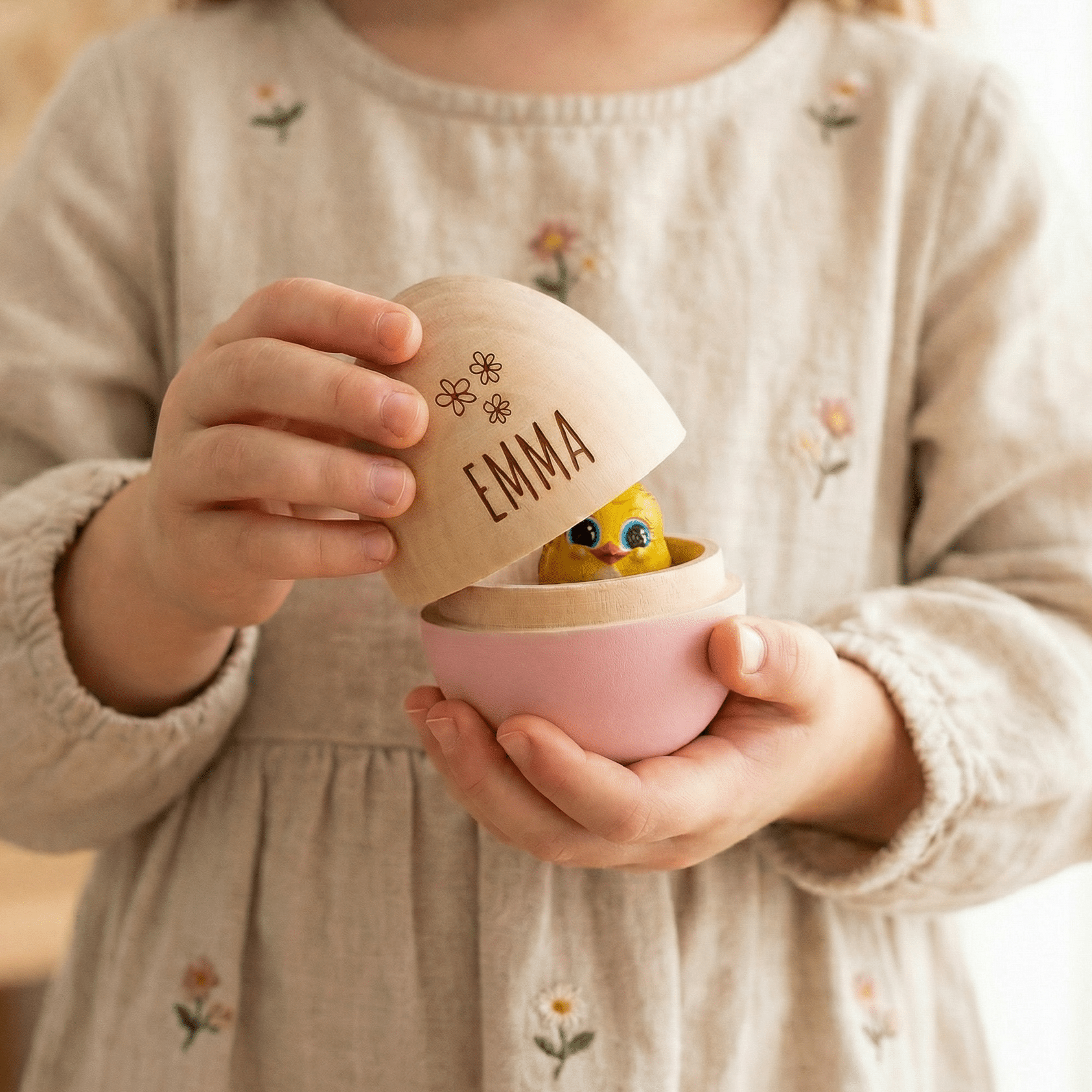 Befüllbares Holz Osterei personalisiert - wunderwunsch