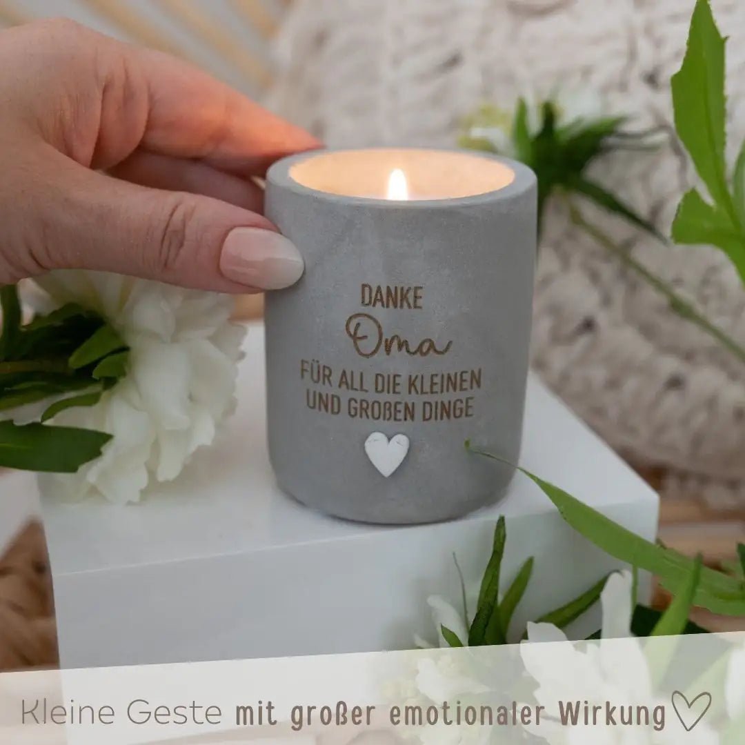 Beton Kerze - Danke Mama/Oma - wunderwunsch