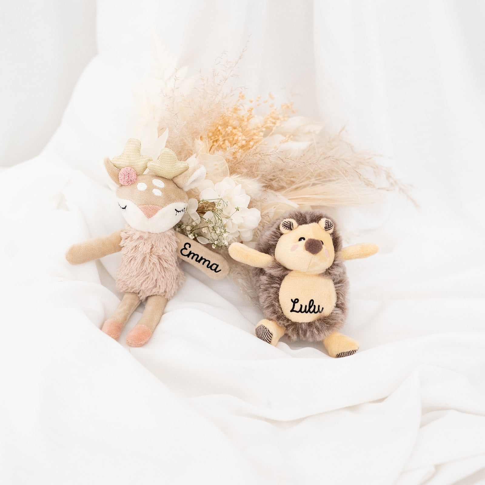 BIECO Mini Spielfigur mit Rassel - Igel oder Reh personalisiert - wunderwunsch