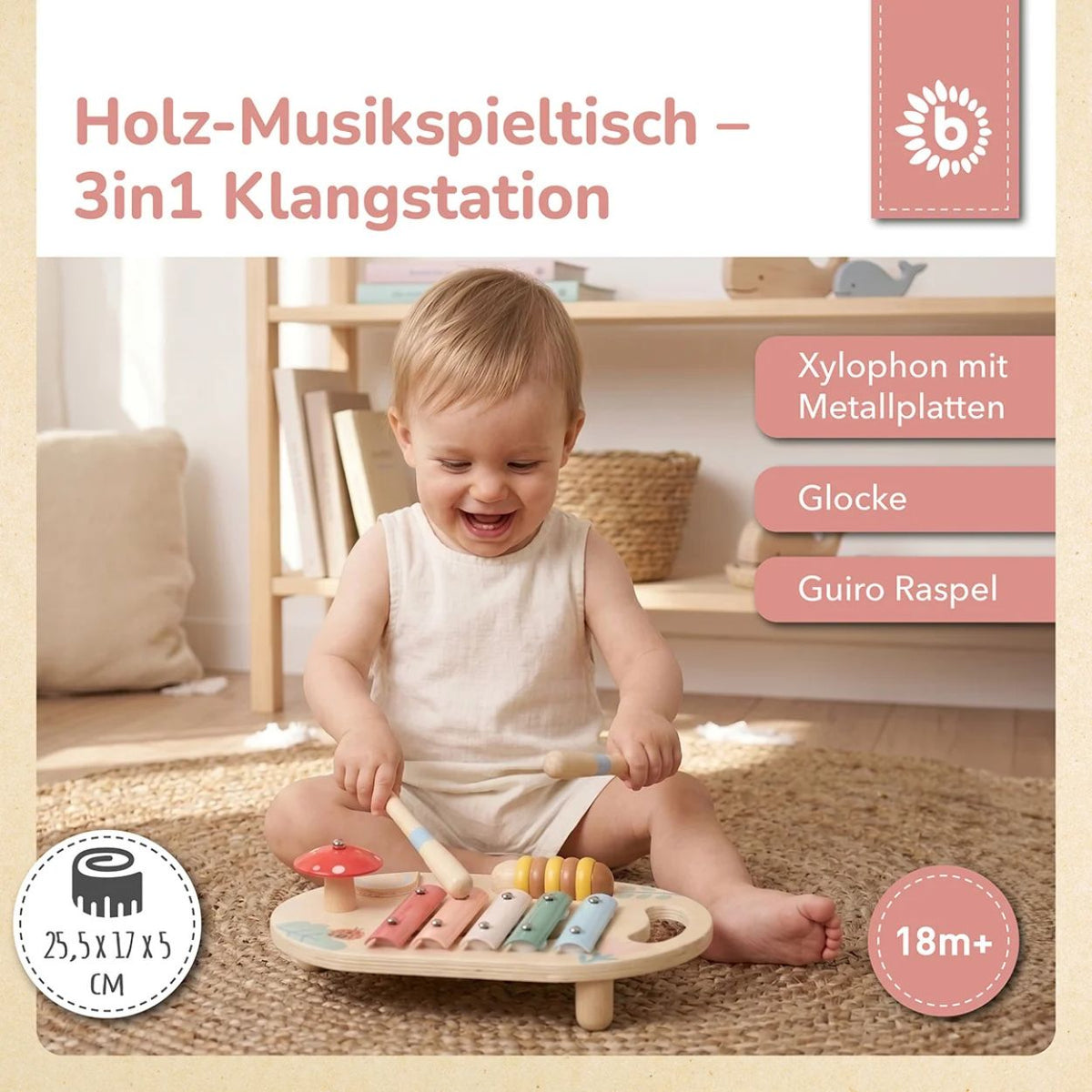 BIECO Musik Spieltisch mit Xylophon personalisiert - wunderwunsch