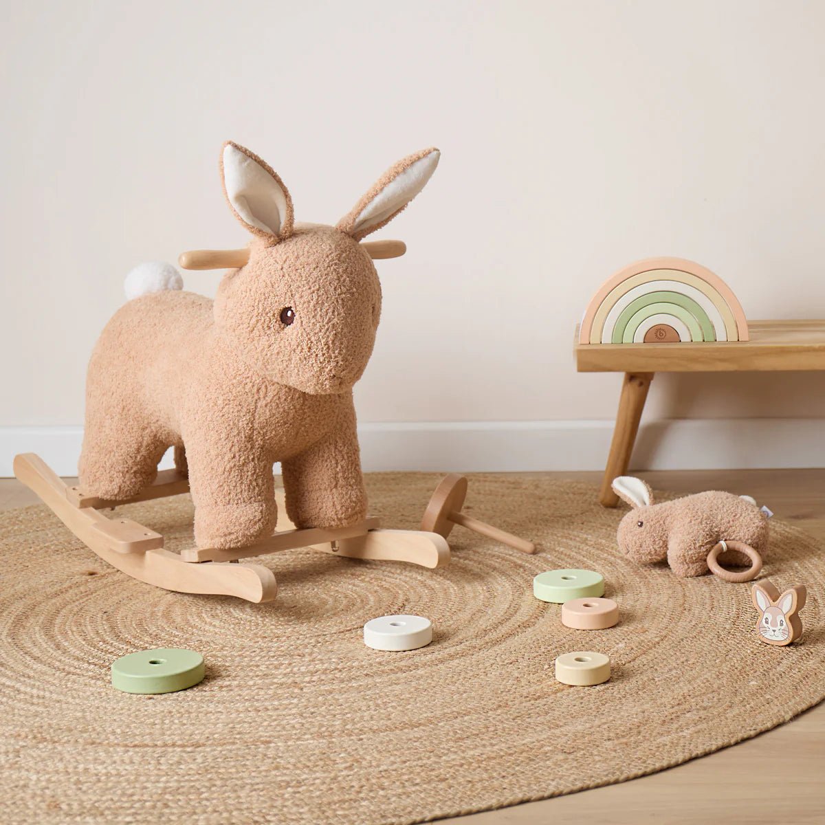 BIECO Schaukeltier Bär oder Hase personalisiert - wunderwunsch