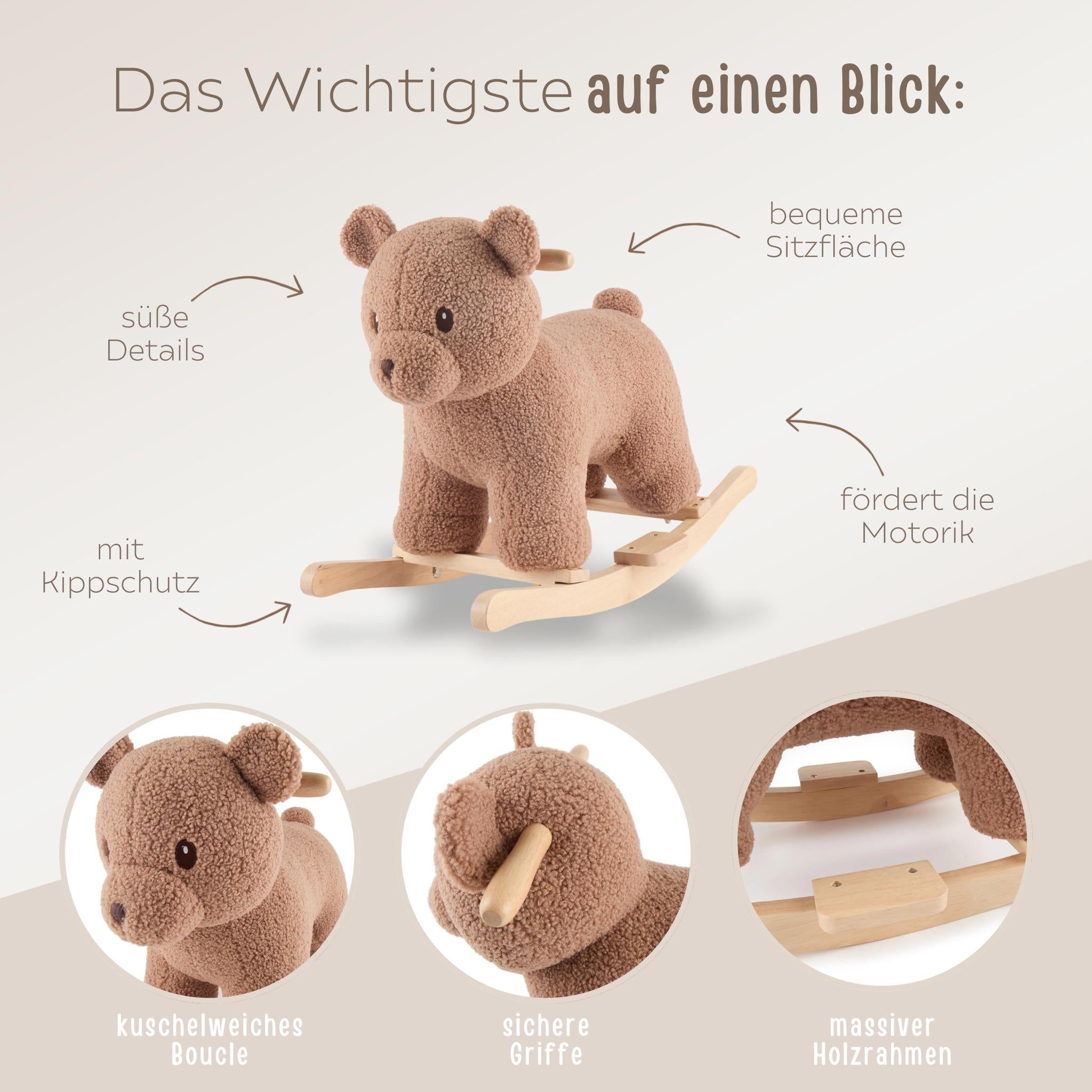 BIECO Schaukeltier Bär oder Hase personalisiert - wunderwunsch