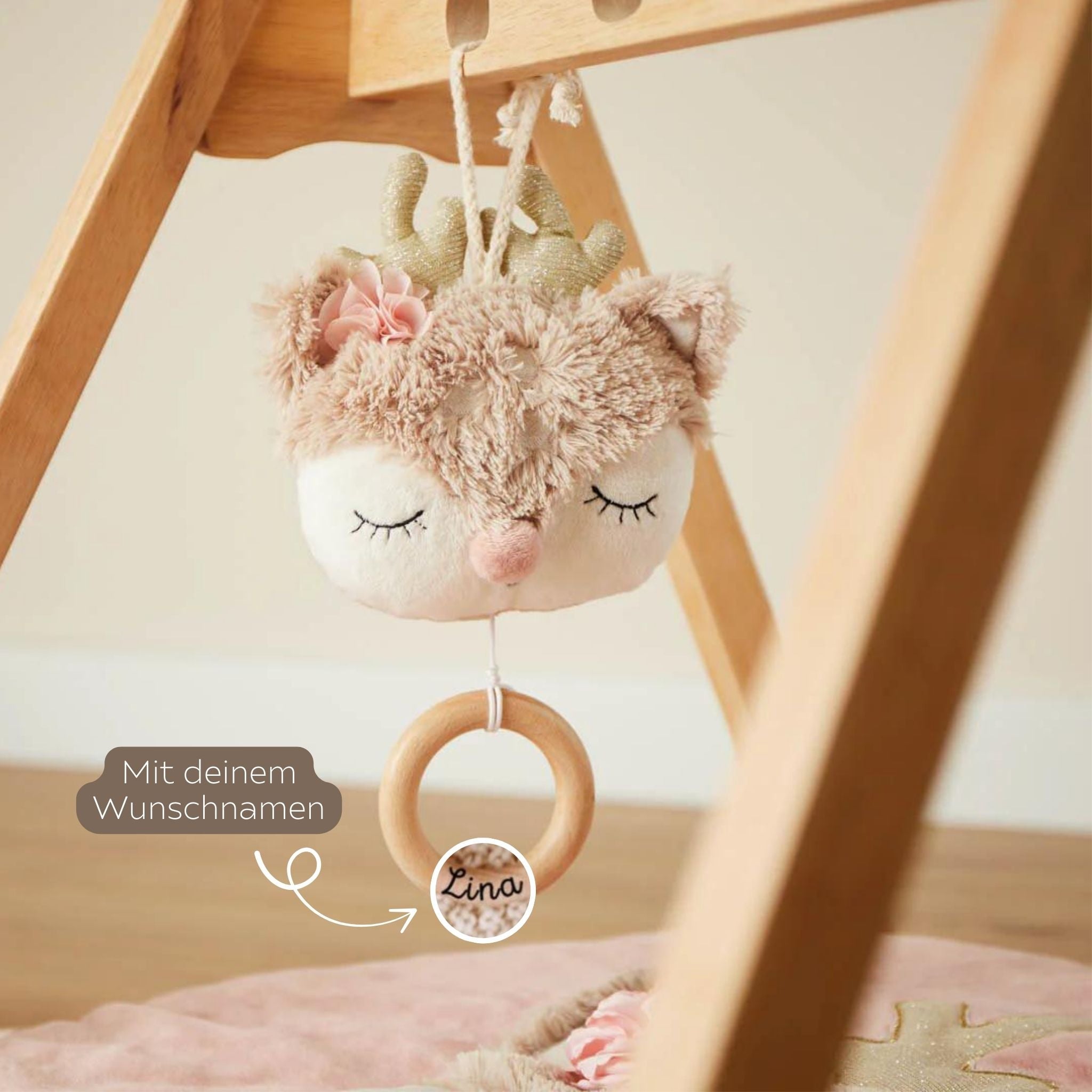 BIECO Spieluhr für Babys personalisiert - Reh und Igel - wunderwunsch