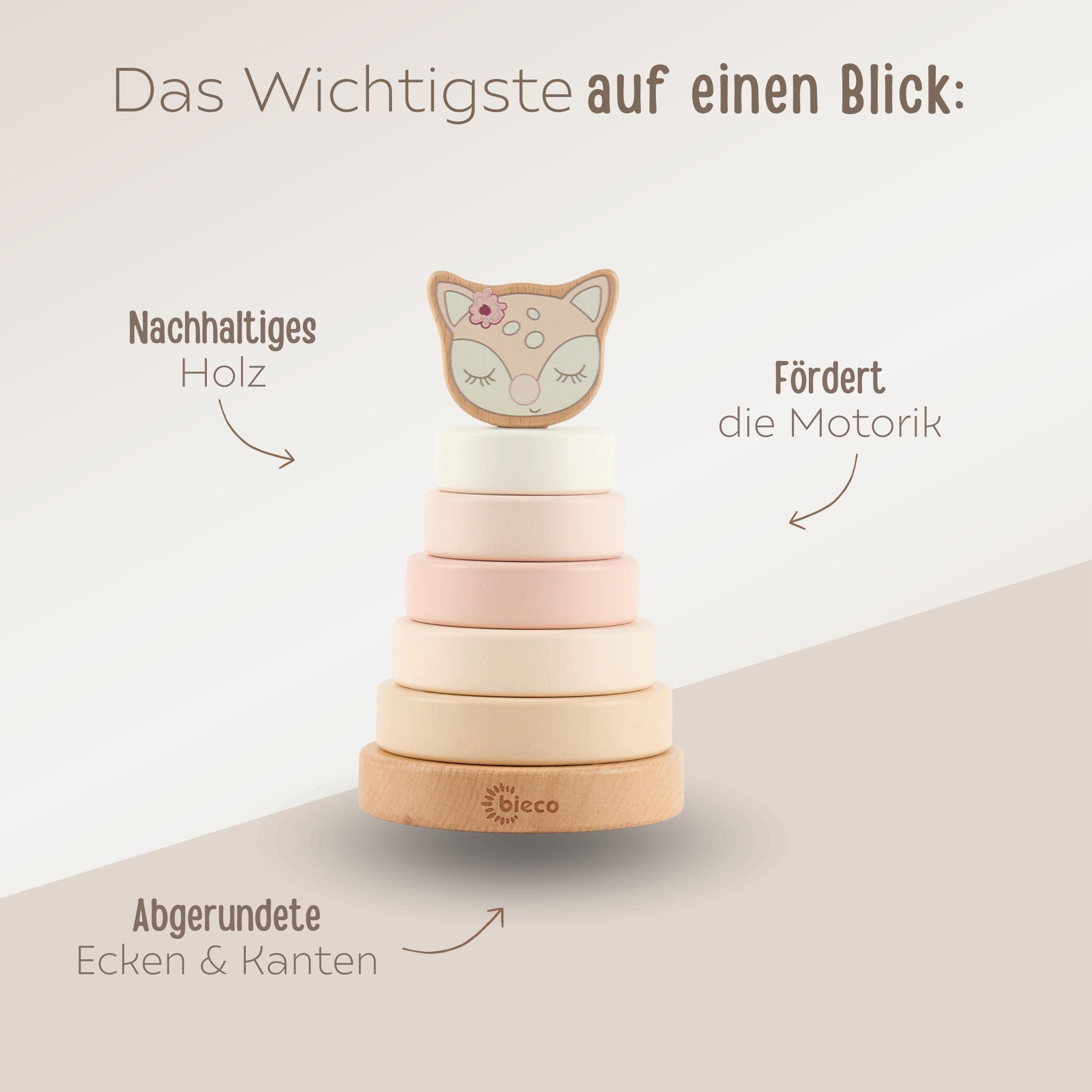 BIECO Stapelturm personalisiert - Reh - wunderwunsch
