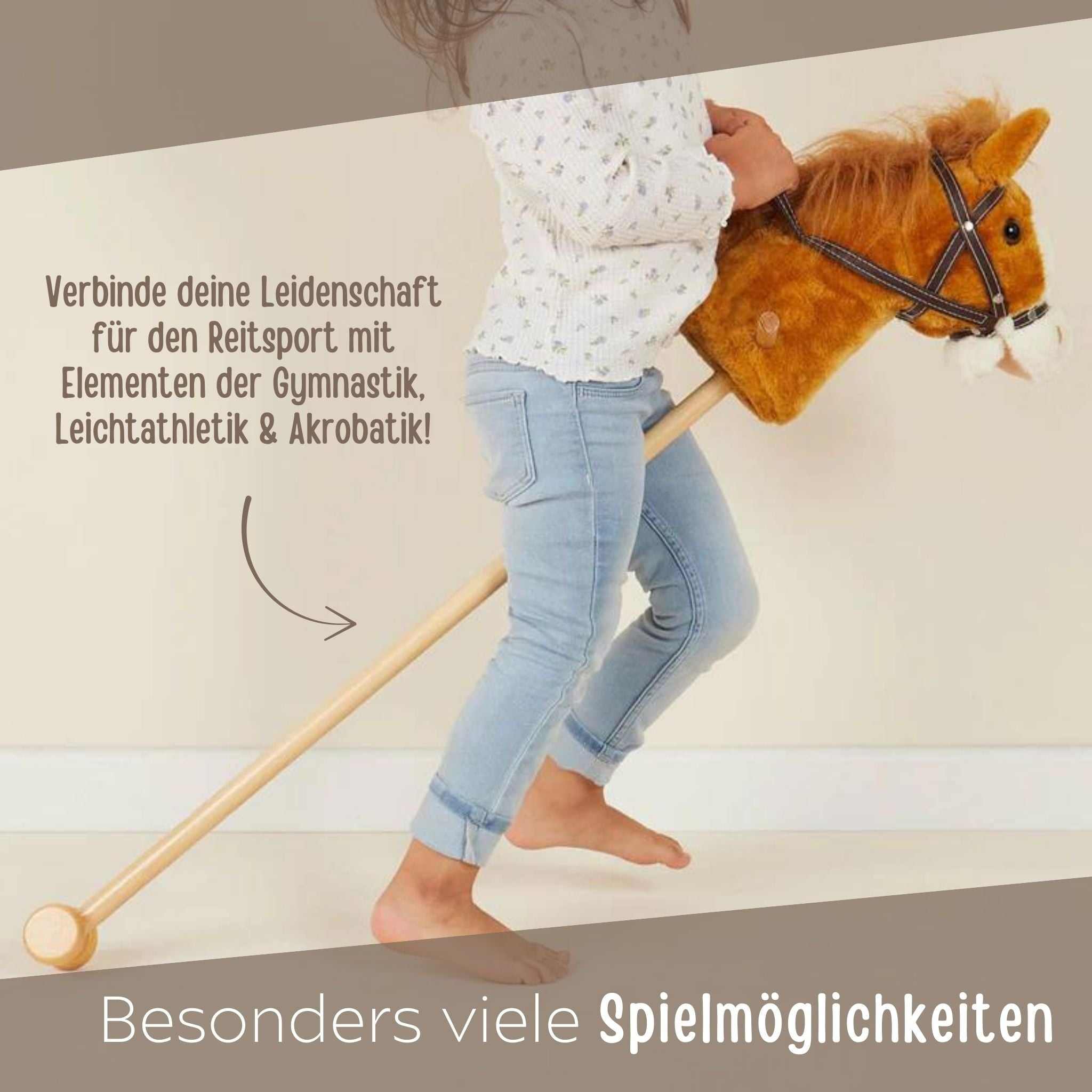 BIECO Steckenpferd Braun oder Rosa personalisiert - wunderwunsch