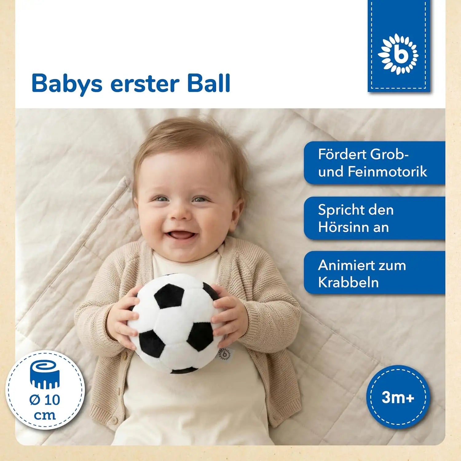 BIECO Stoffball mit Rassel personalisierbar - wunderwunsch