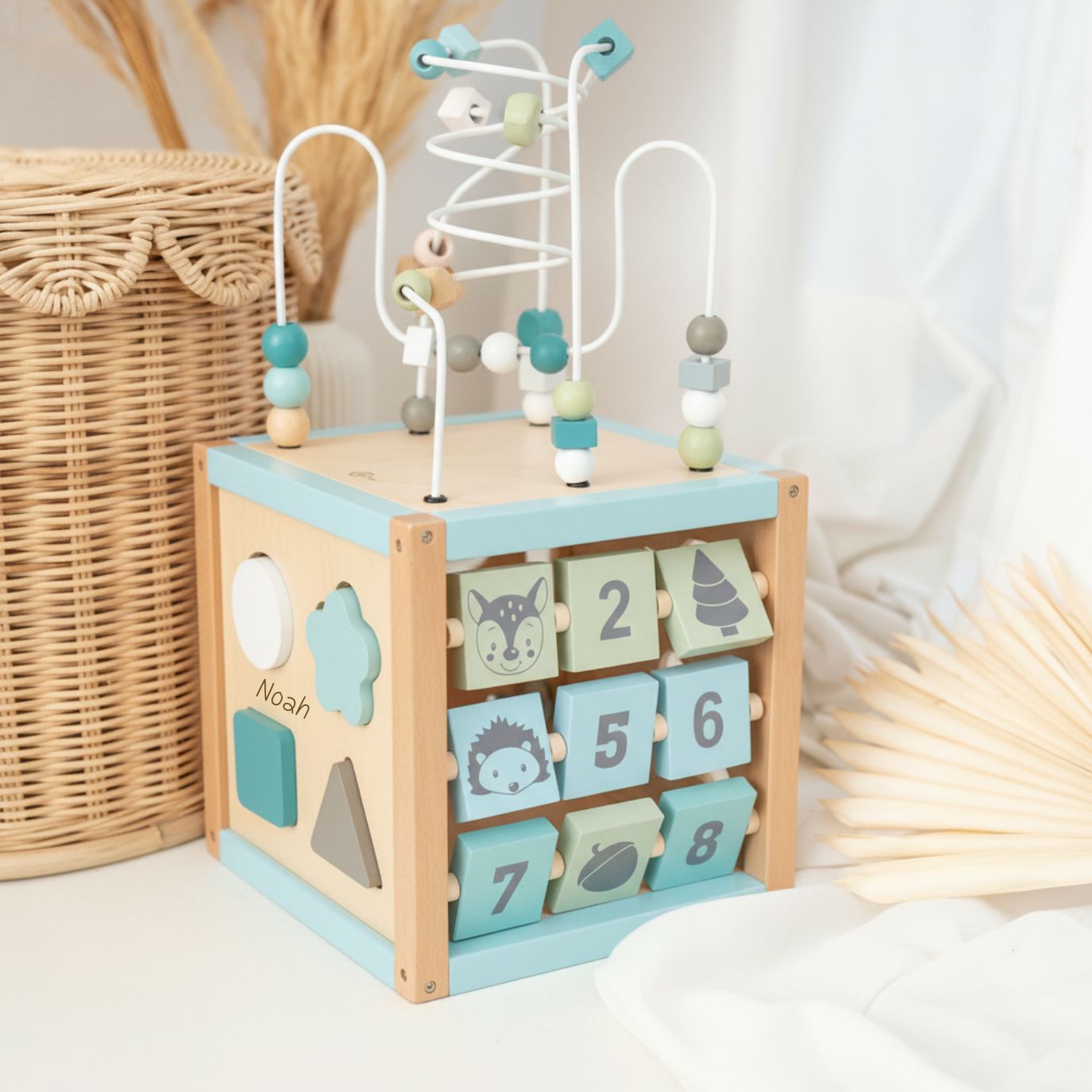 BIECO XXL Motorikwürfel Waldtiere personalisierbar - wunderwunsch