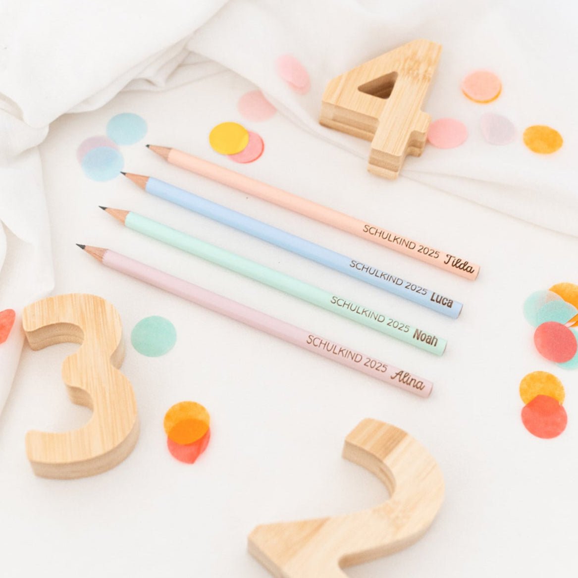 Bleistift pastell personalisiert - Schulkind 2025 - wunderwunsch