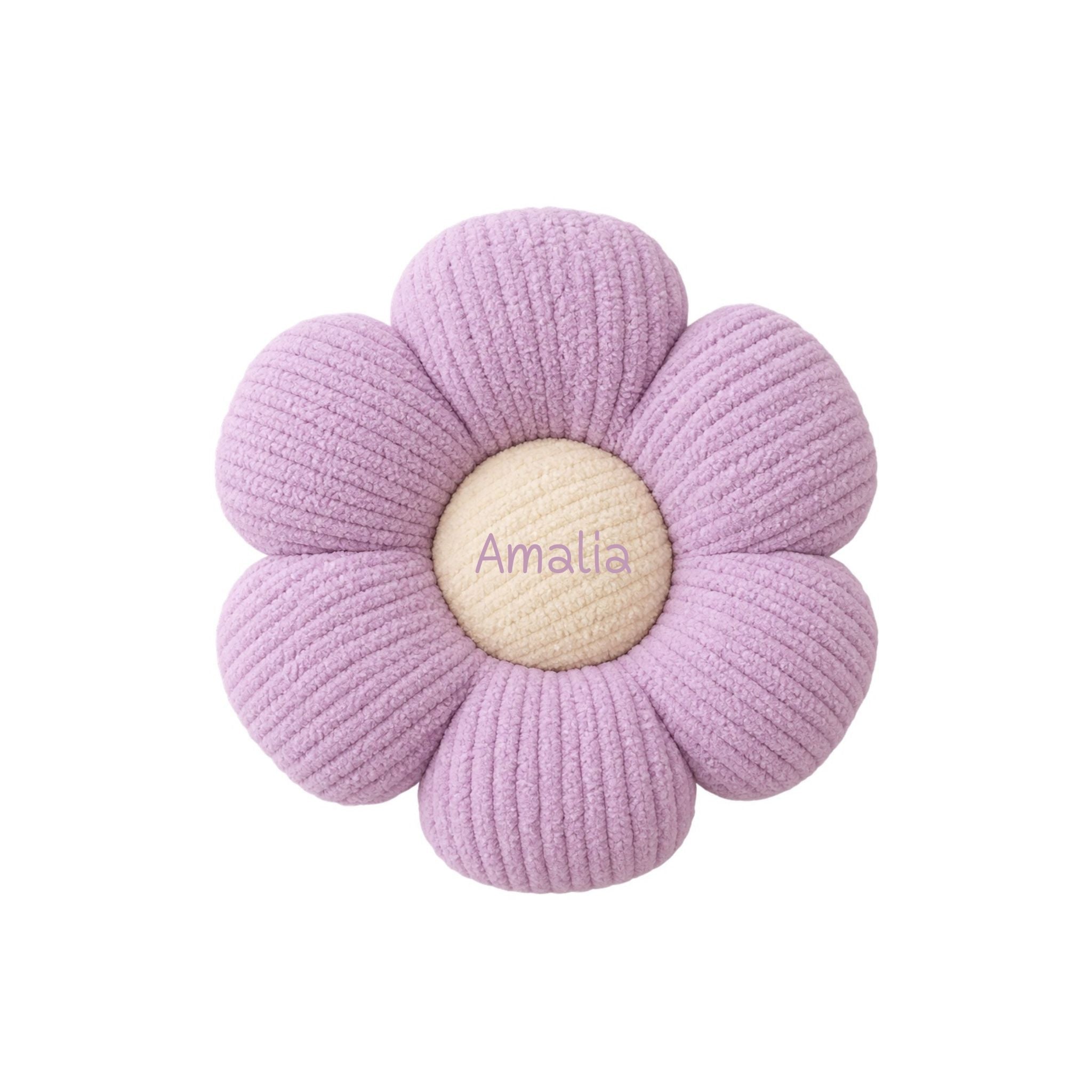Blumen Kissen aus Plüsch personalisiert - wunderwunsch