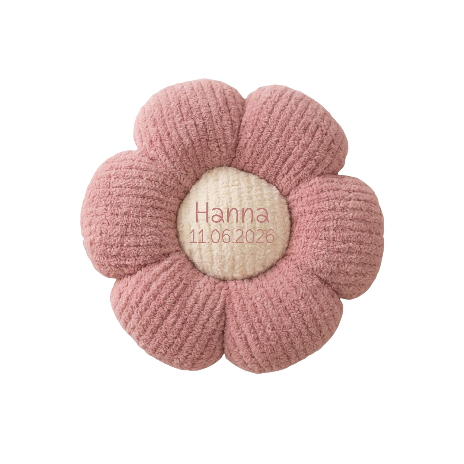 Blumen Kissen aus Plüsch personalisiert - wunderwunsch