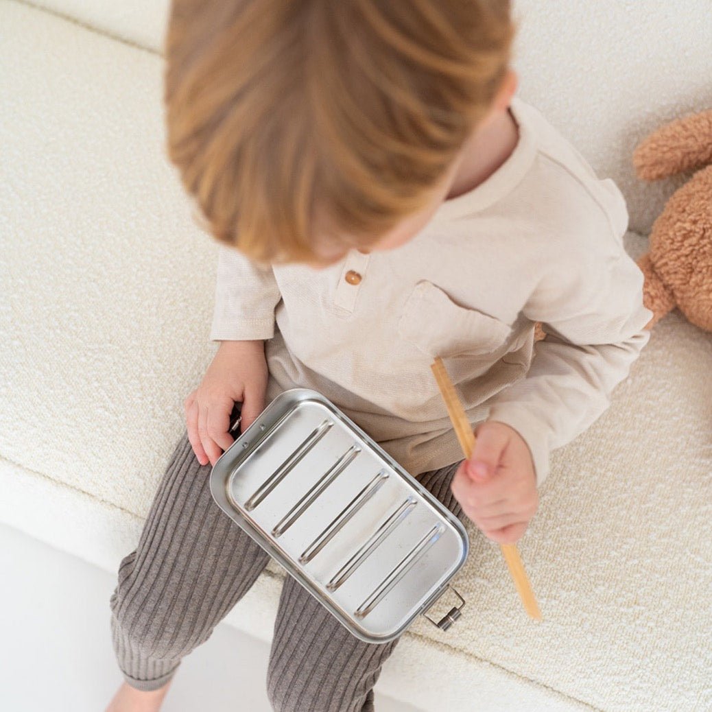 Brotdose Edelstahl personalisiert - Tiere unten Aquarell - wunderwunsch
