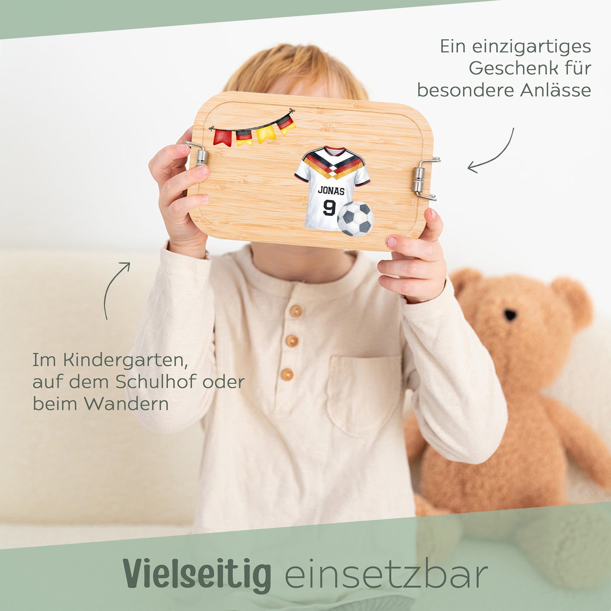 Brotdose Edelstahl personalisiert - WM Kollektion - wunderwunsch