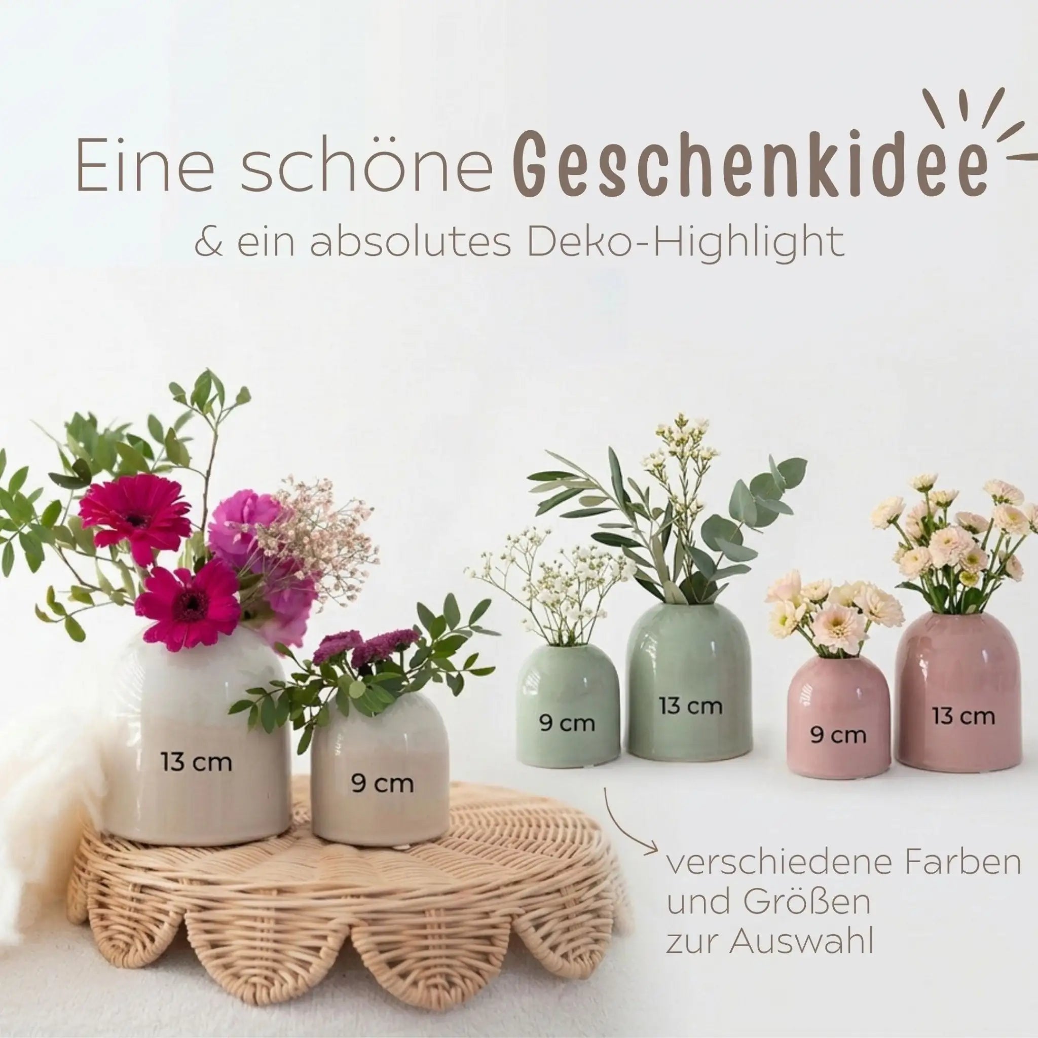 Bunte Vase aus Keramik - Danke, dass du beim wachsen geholfen hast - wunderwunsch