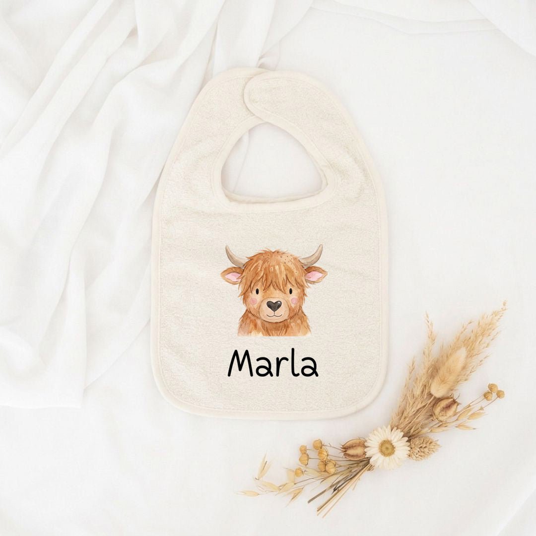Buntes Lätzchen aus Baumwolle "Tier" personalisiert - wunderwunsch