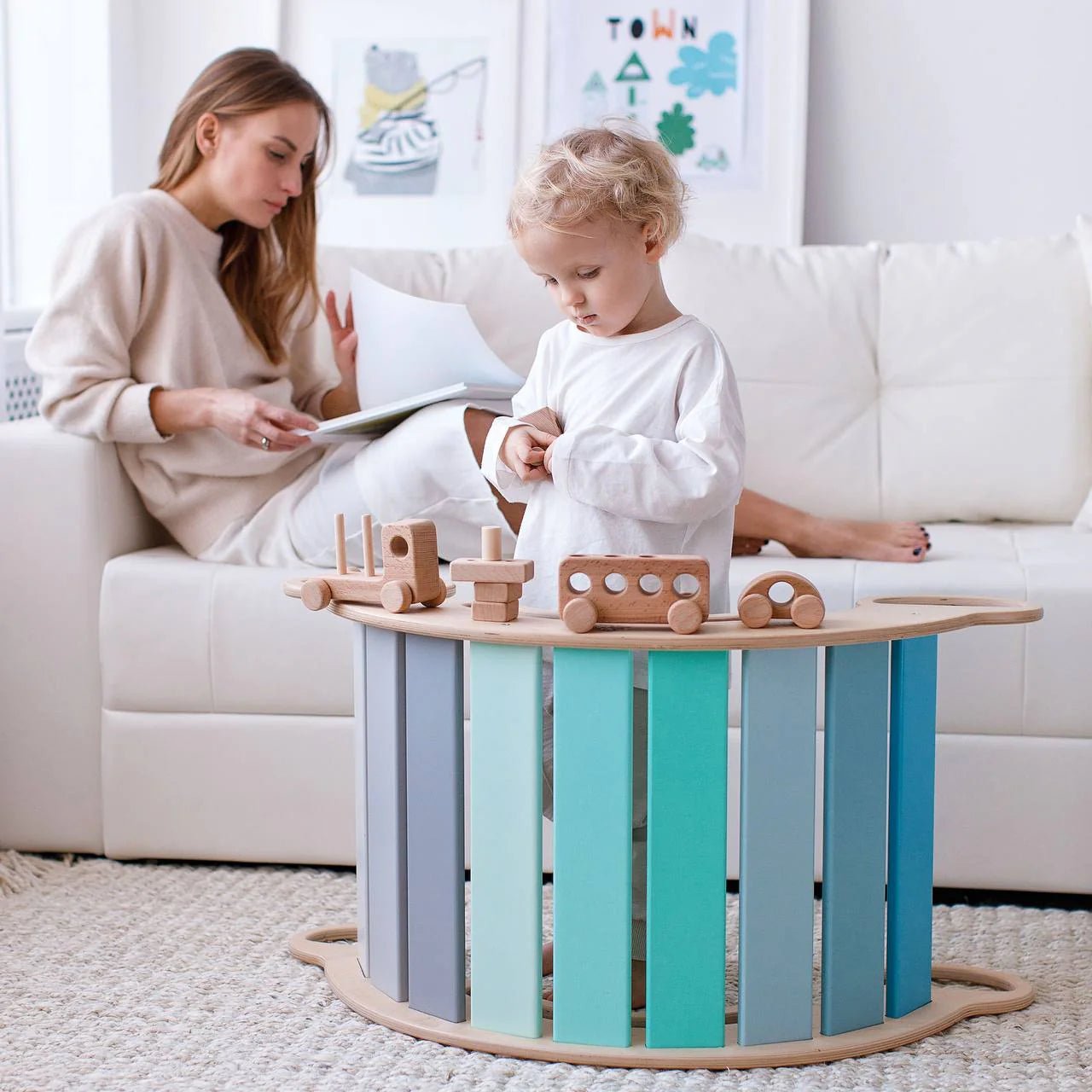 BUSY KIDS Holzwippe - Mint - wunderwunsch