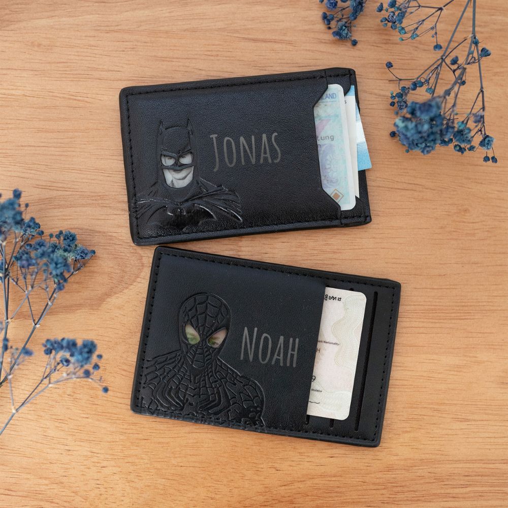 Cardholder Batman oder Spiderman personalisierbar - wunderwunsch